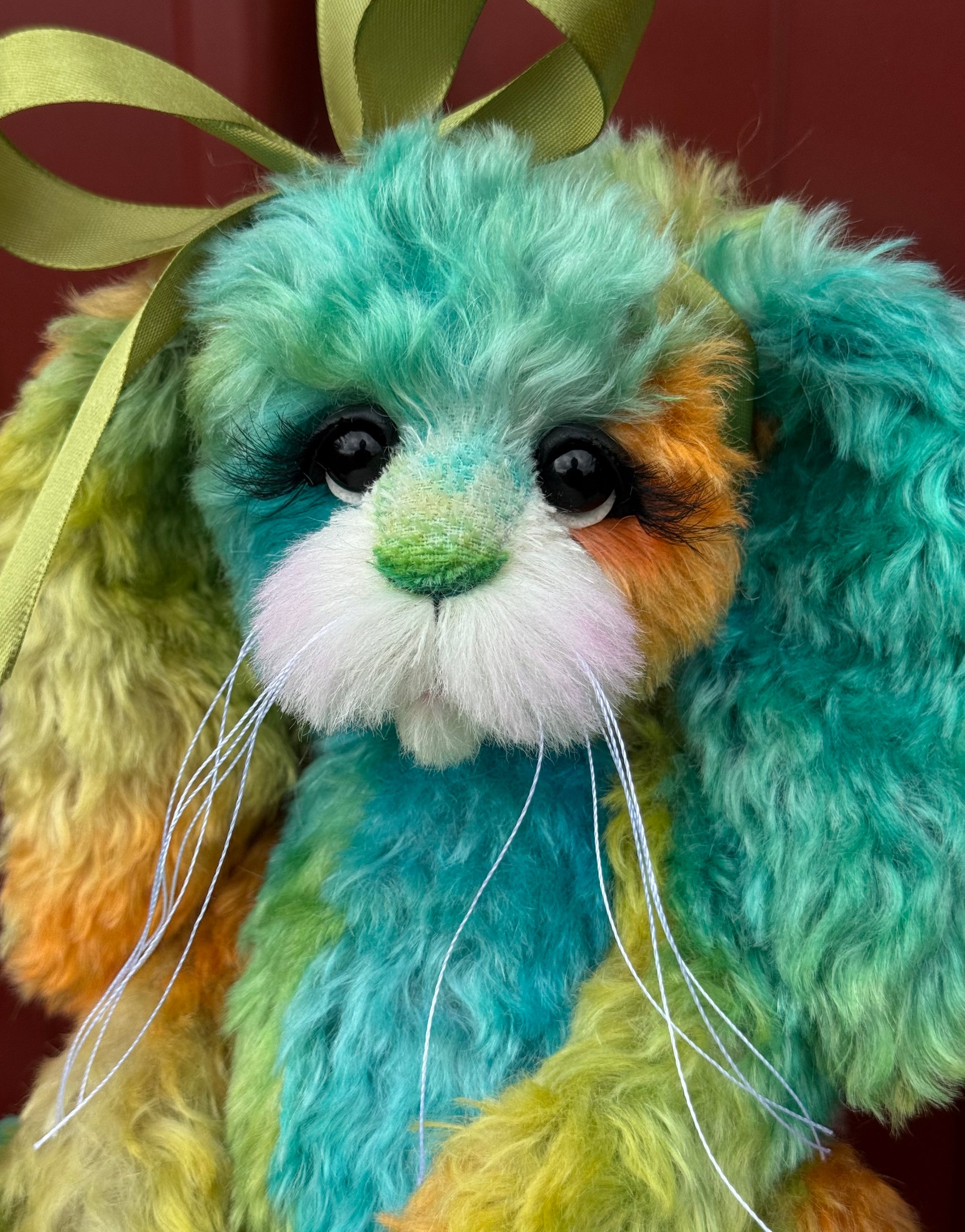 FireOpal - 12" Hand-Dyed Mohair Bunny by Emma's Bears - OOAK