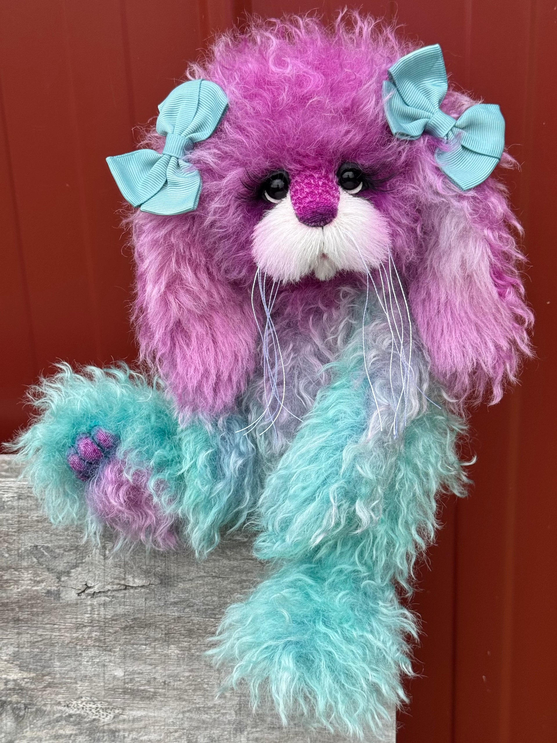 Alexandrite - 12" Hand-Dyed Mohair Bunny by Emma's Bears - OOAK