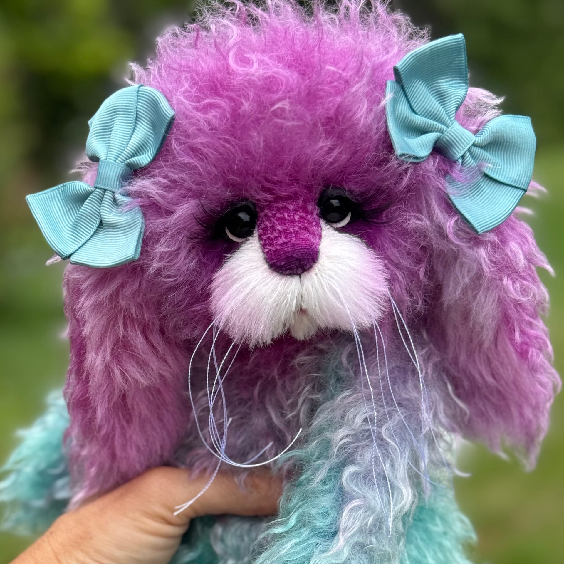Alexandrite - 12" Hand-Dyed Mohair Bunny by Emma's Bears - OOAK