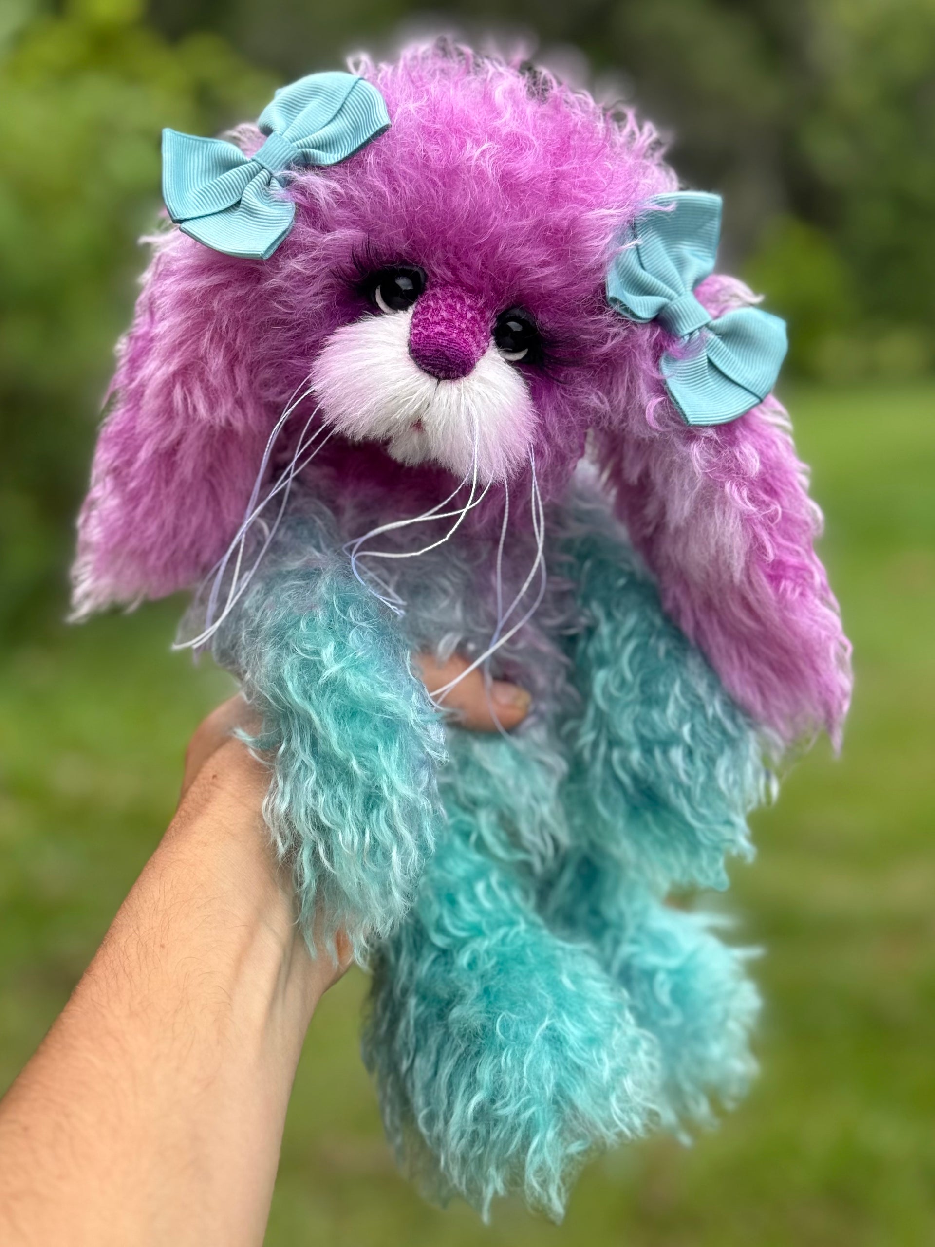 Alexandrite - 12" Hand-Dyed Mohair Bunny by Emma's Bears - OOAK