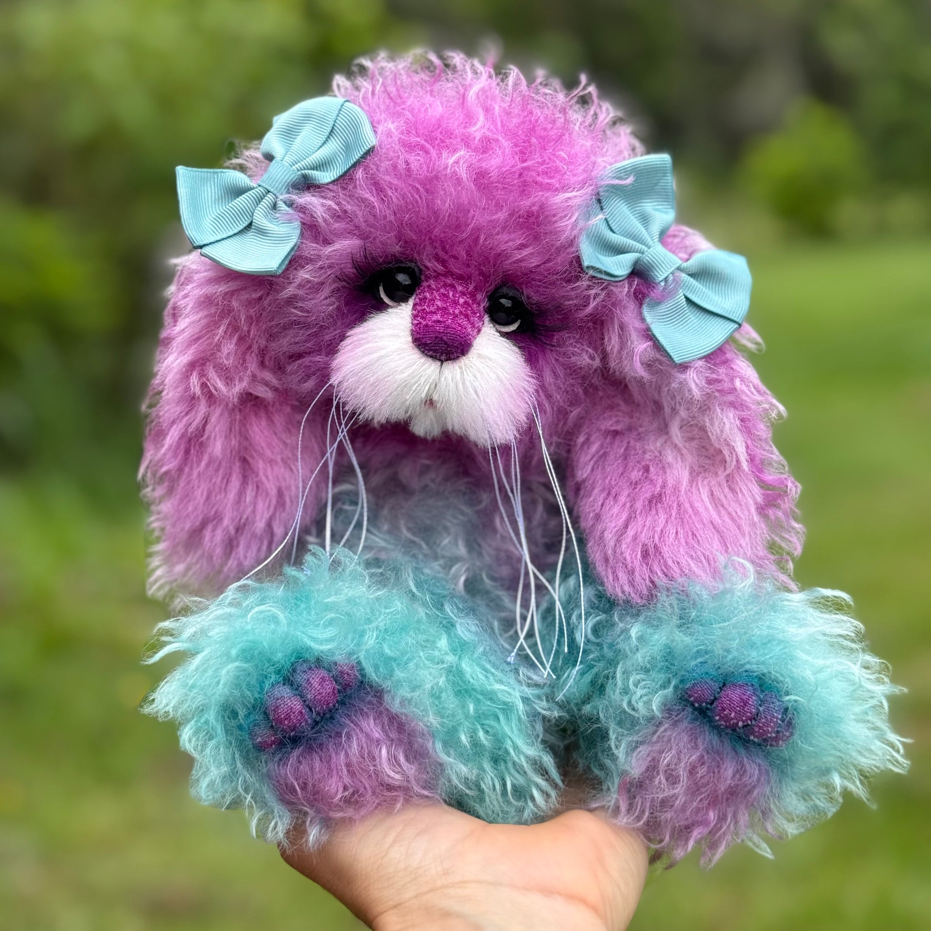 Alexandrite - 12" Hand-Dyed Mohair Bunny by Emma's Bears - OOAK