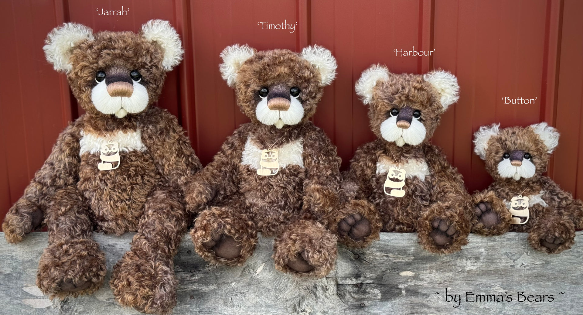 Jarrah - 21" Hand-dyed curly kid mohair Artist Bear by Emma's Bears - OOAK