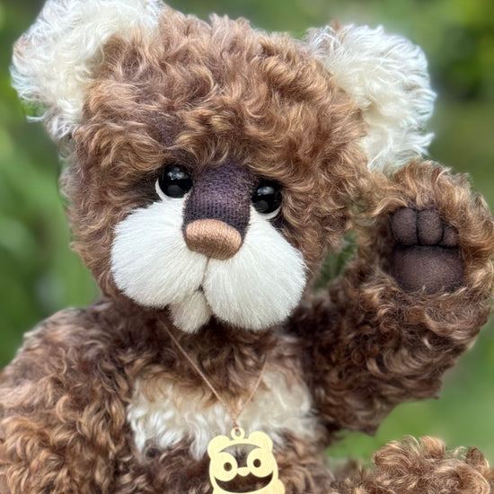 Harbour - 15" Hand-dyed curly kid mohair Artist Bear by Emma's Bears - OOAK