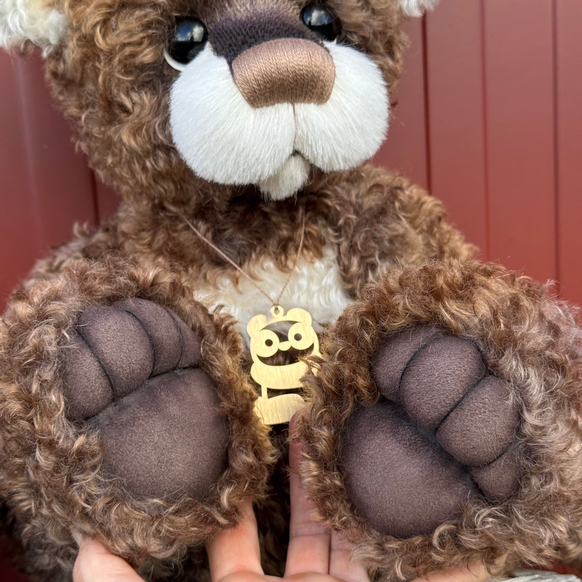 Jarrah - 21" Hand-dyed curly kid mohair Artist Bear by Emma's Bears - OOAK