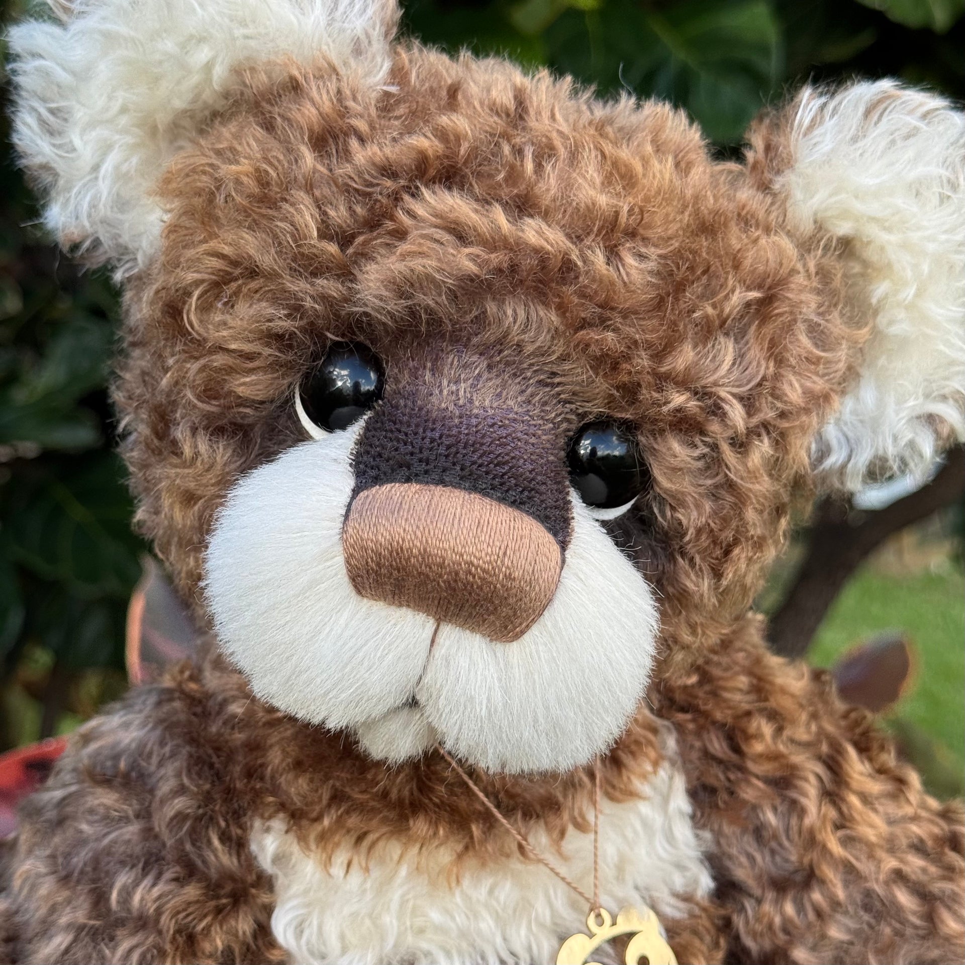 Jarrah - 21" Hand-dyed curly kid mohair Artist Bear by Emma's Bears - OOAK