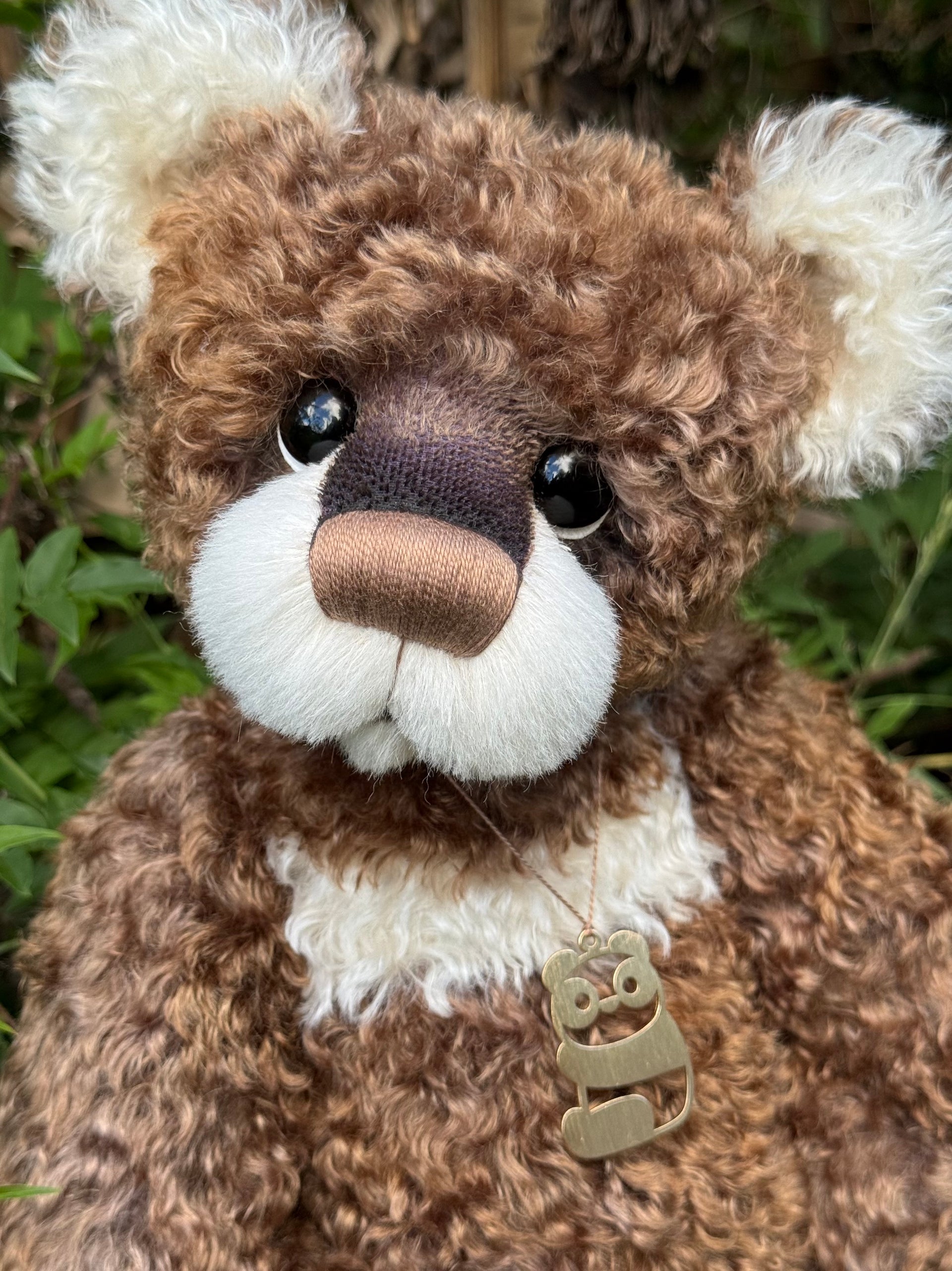 Jarrah - 21" Hand-dyed curly kid mohair Artist Bear by Emma's Bears - OOAK