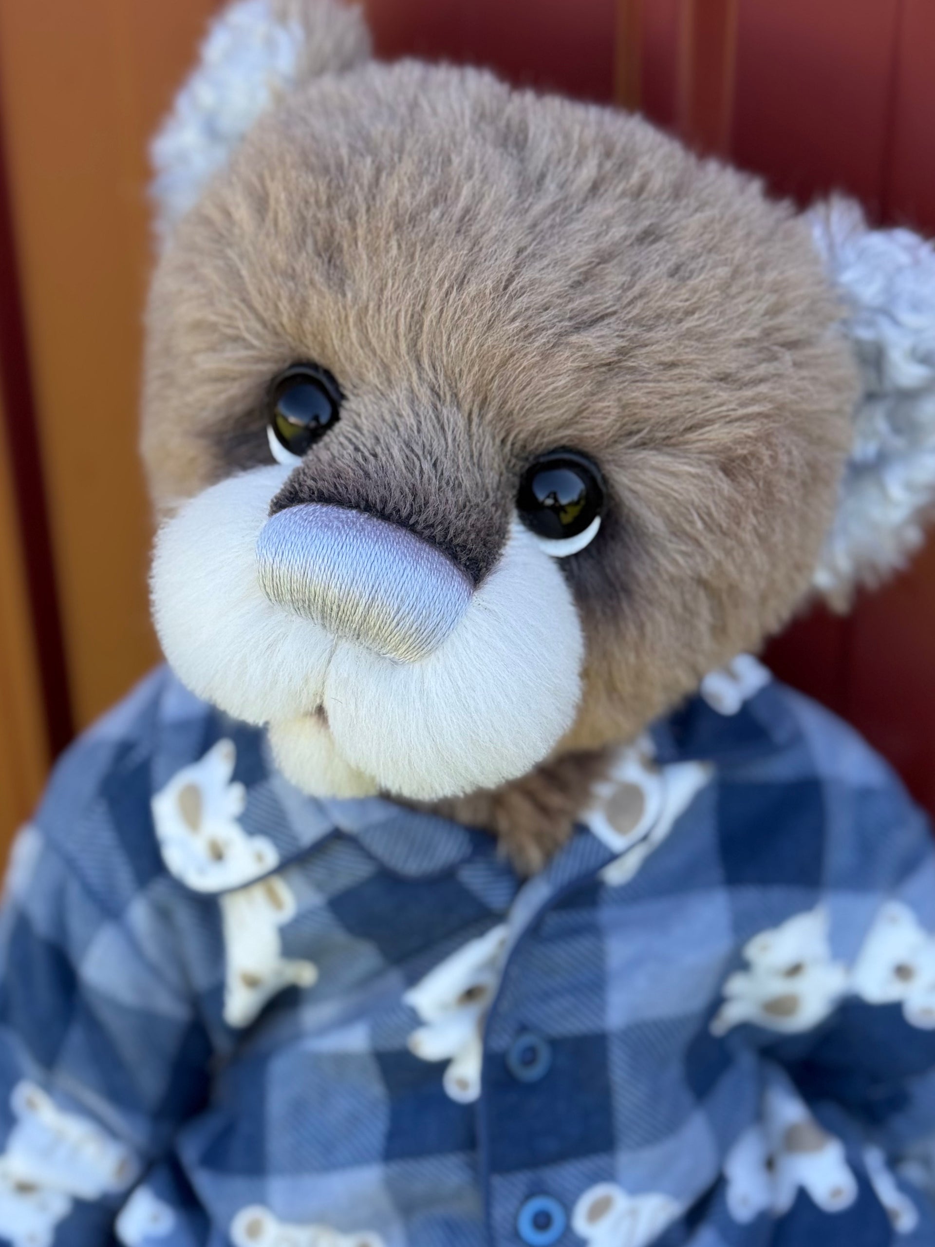 Pascal Rain - 21" Taupe and Silver Mohair and Alpaca EASTER Artist Bear by Emma's Bears - OOAK
