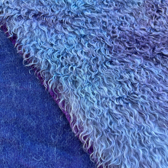 Curlylocks Mohair - Hand Dyed Violet Indigo Batik - Fat 1/4m - JUN009