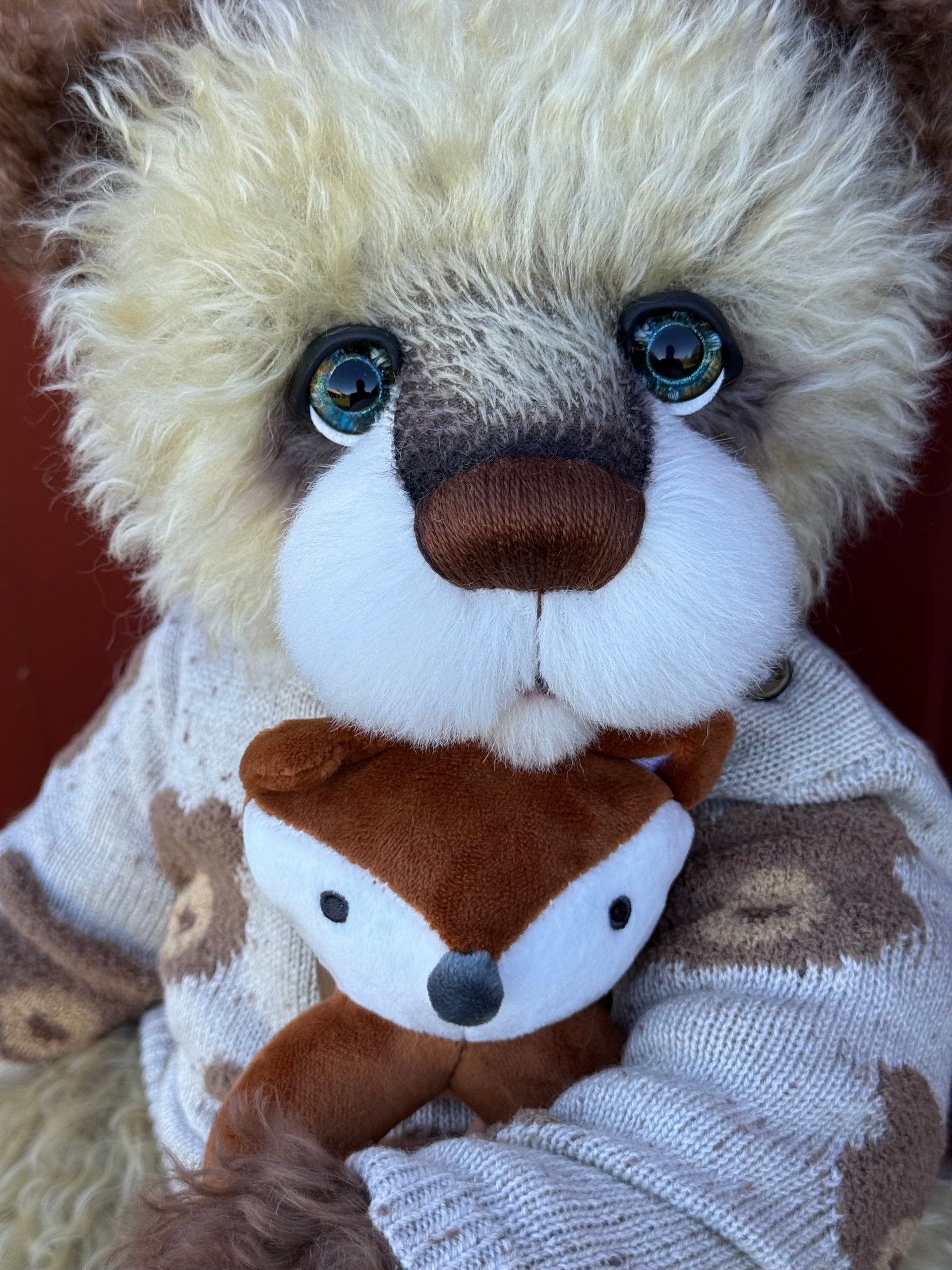 Hunter Coco - 21" Chocolate and Blonde Mohair EASTER Artist Bear by Emma's Bears - OOAK