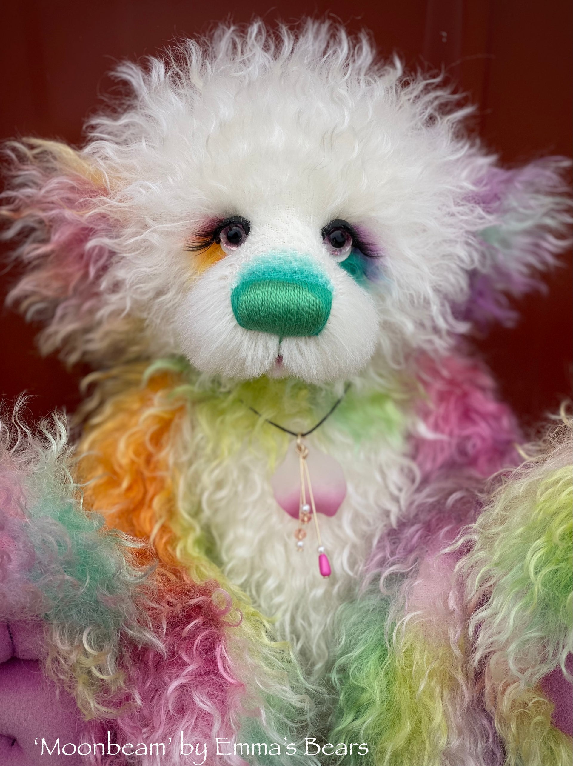 Moonbeam - 13" Hand-Dyed Curlylocks Mohair Bear by Emma's Bears - OOAK
