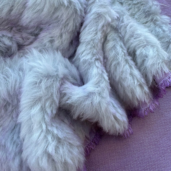 Long Alpaca - Hand Dyed Periwinkle Ice - Fat 1/4m - JUN064