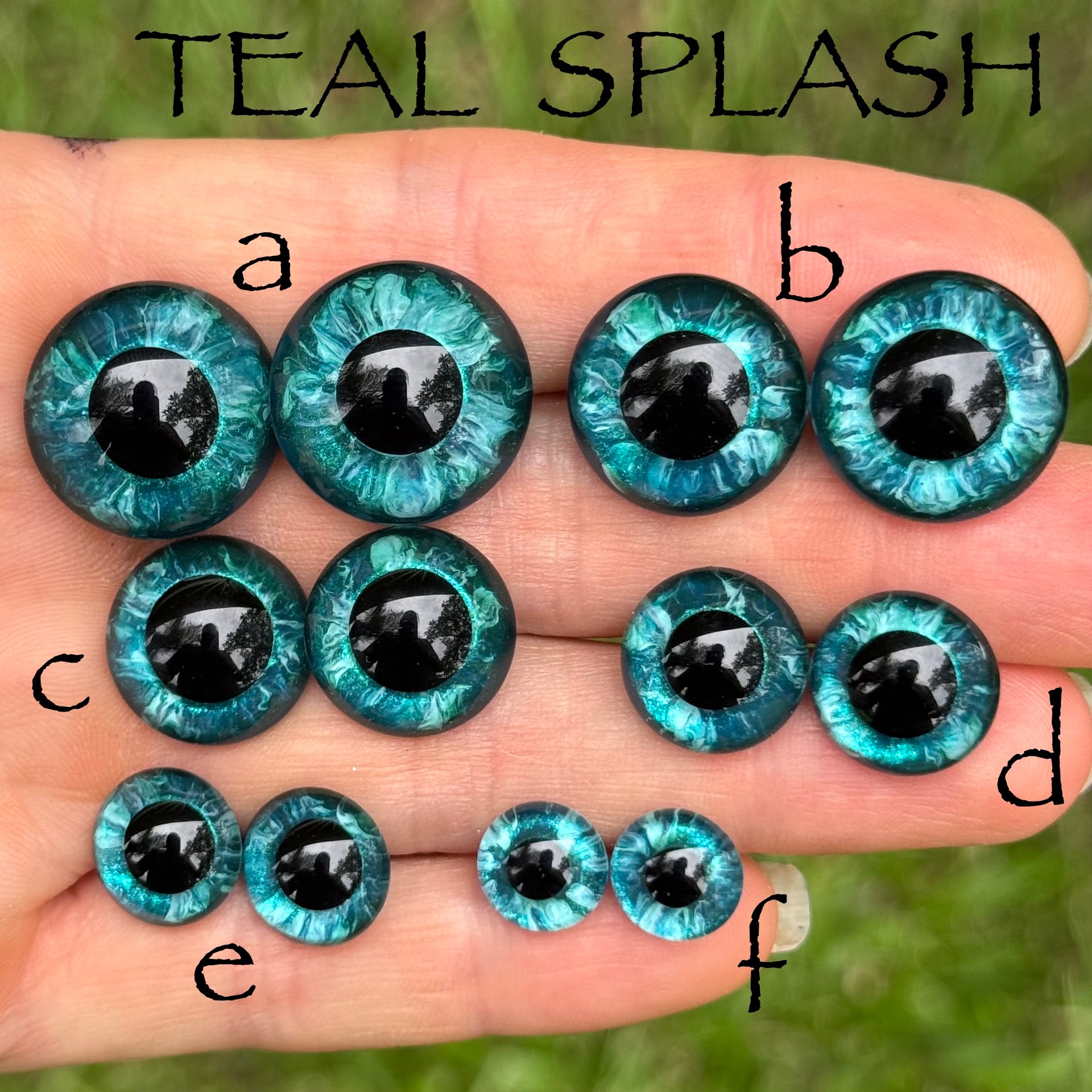 Hand Painted Eyes - Teal Splash