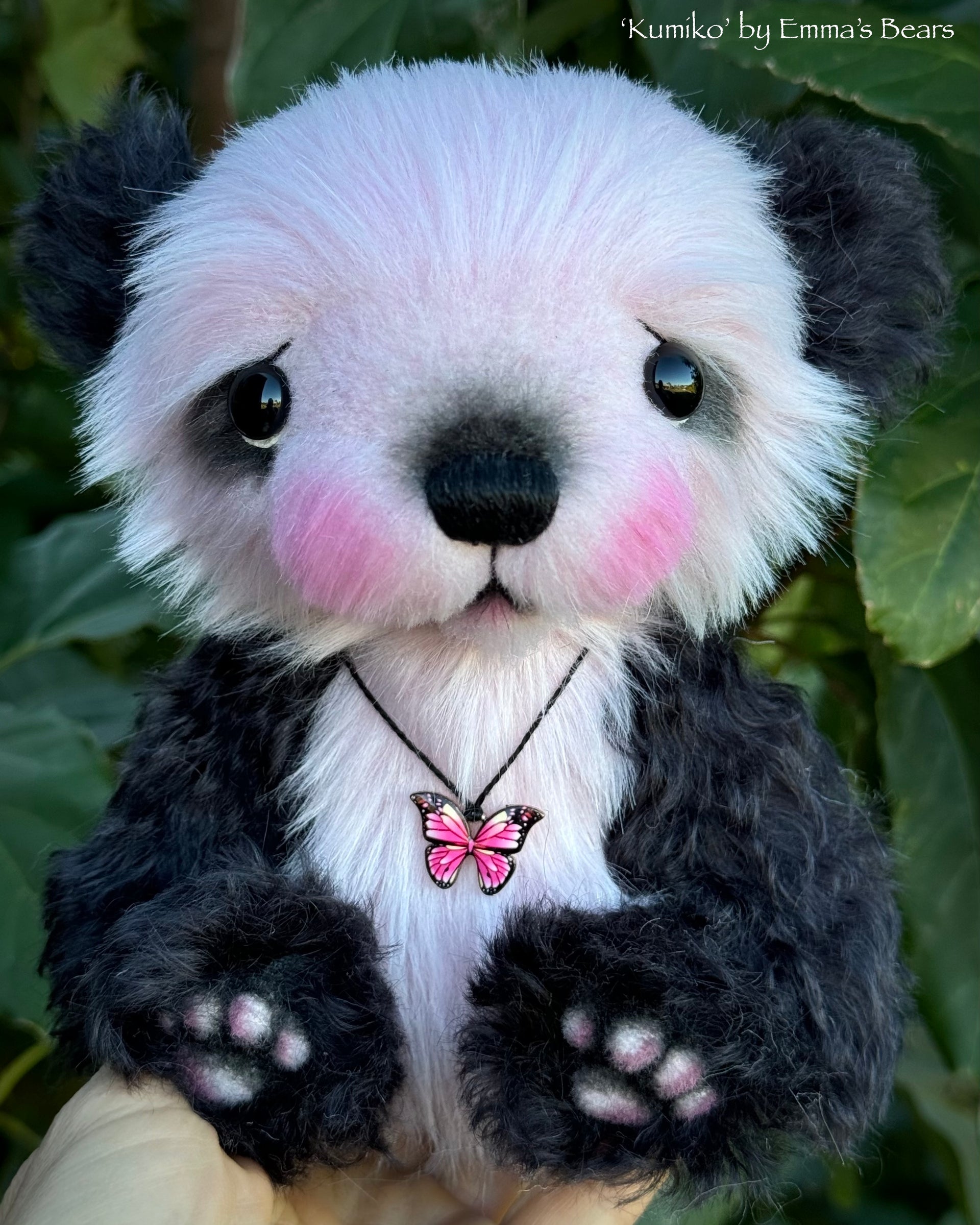 Kumiko - 7" Kid mohair and faux fur Artist Panda Bear by Emma's Bears - OOAK