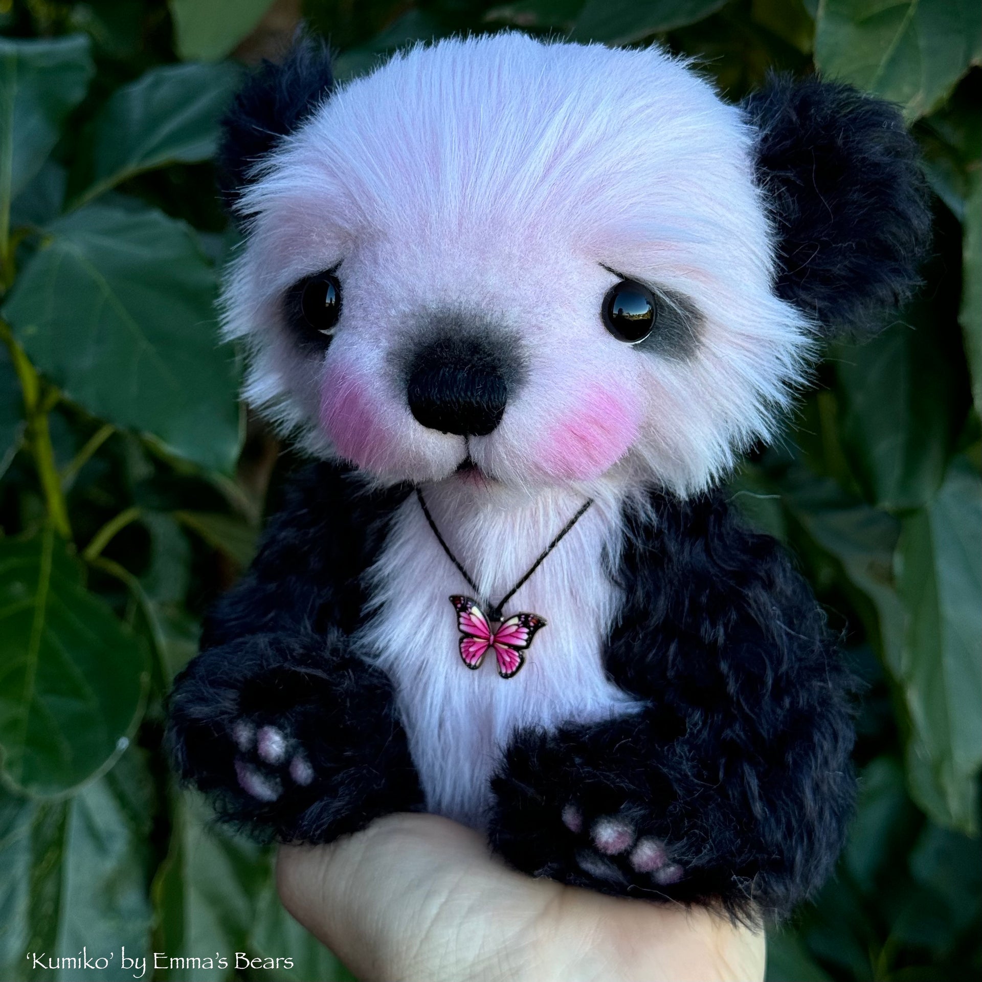 Kumiko - 7" Kid mohair and faux fur Artist Panda Bear by Emma's Bears - OOAK