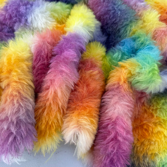Long Alpaca - Hand Dyed Rainbow Explosion - Fat 1/4m - APR014