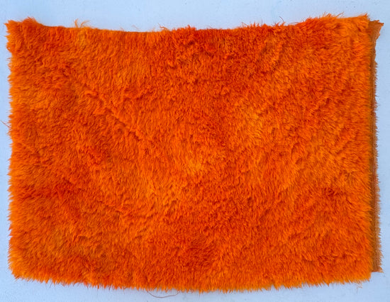 Long Alpaca - Hand Dyed Day-Glo Orange - Fat 1/4m - APR019