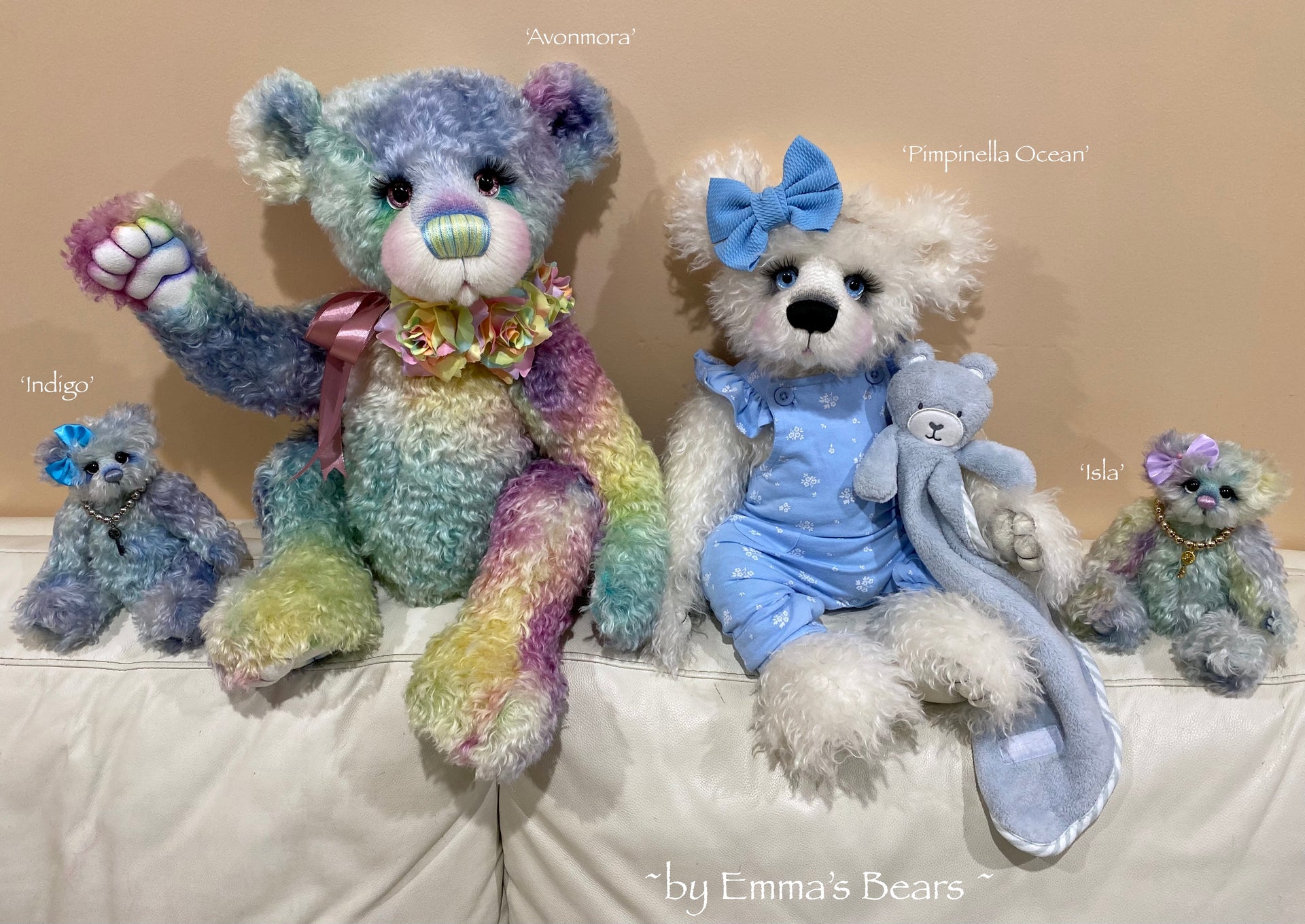 Pimpinella Ocean - 21" Curlylocks Mohair Artist Bear by Emma's Bears - OOAK