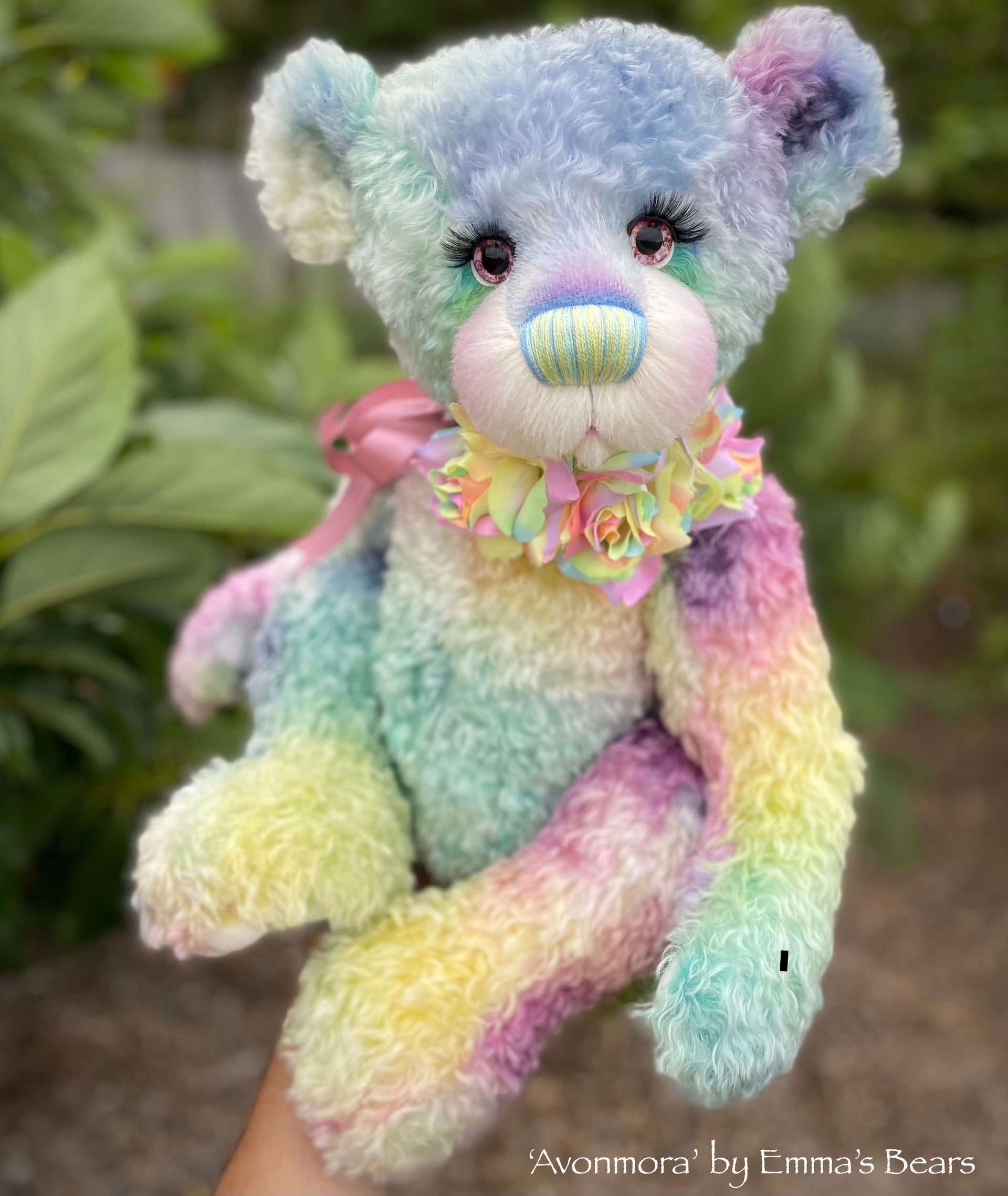 Avonmora - 23" Hand Dyed Curly Kid Mohair Artist Bear by Emma's Bears - OOAK