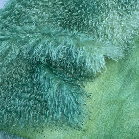 Curlylocks Mohair - Hand Dyed Sage Green Batik - Fat 1/4m - APR045