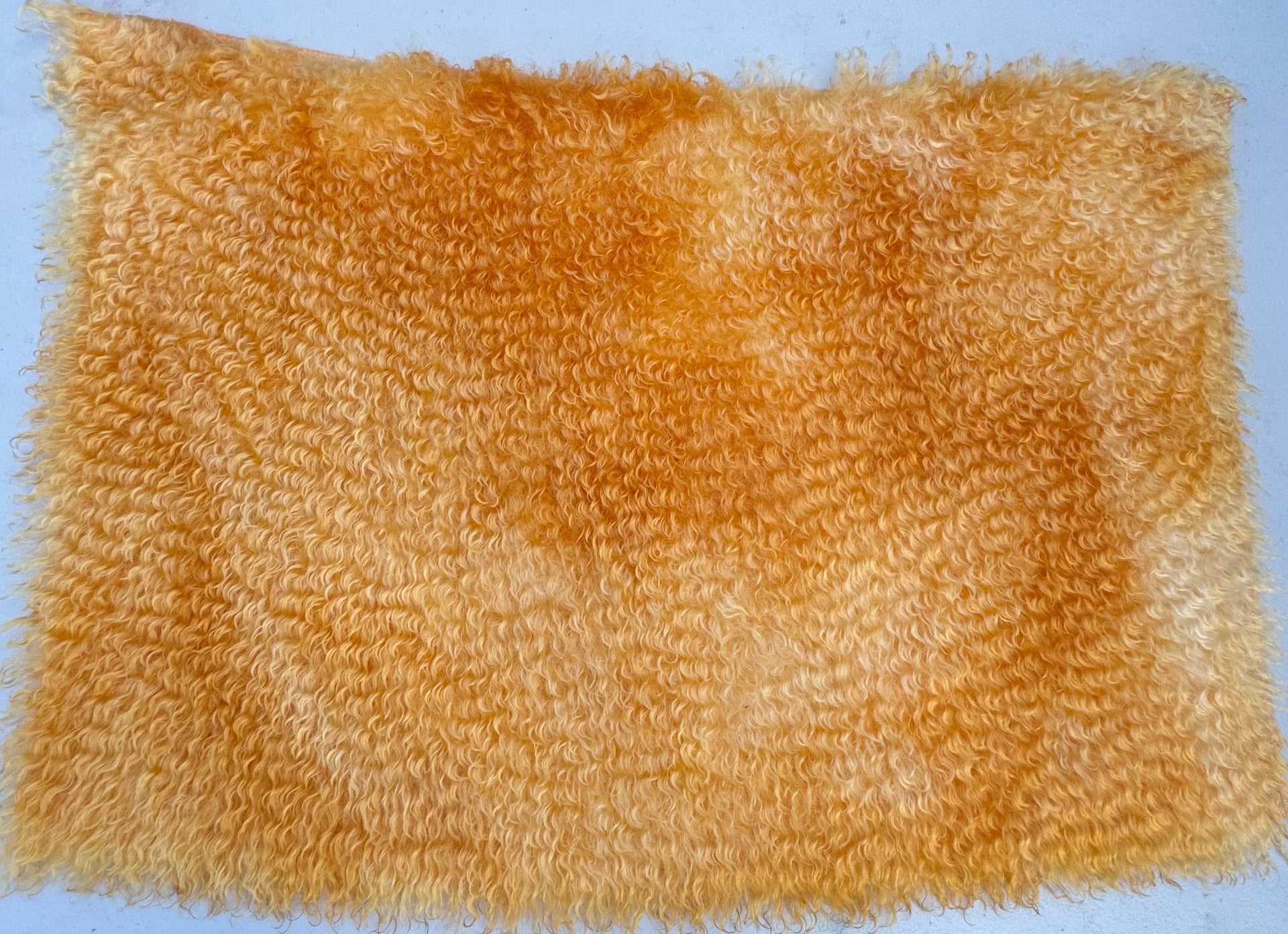 Curlylocks Mohair - Hand Dyed Orange Amber Batik - Fat 1/4m - APR048