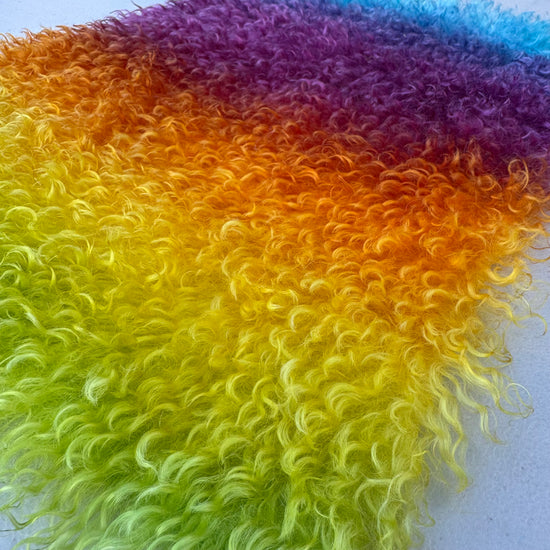 Curlylocks Mohair - Hand Dyed Rainbow Sunset - Fat 1/8m - APR051