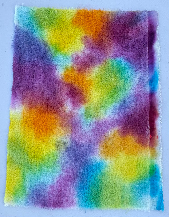 10mm Alpaca  - Hand Dyed Cloudy Rainbow - Fat 1/8m  - APR063