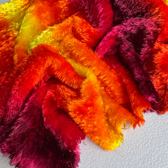 Curly Viscose - Hand Dyed Fruit Salad - Fat 1/8m - FEB006