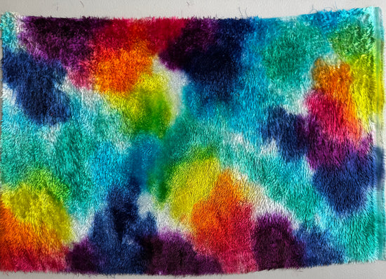 Curly Viscose - Hand Dyed Rainbow Clouds - Fat 1/4m - FEB013