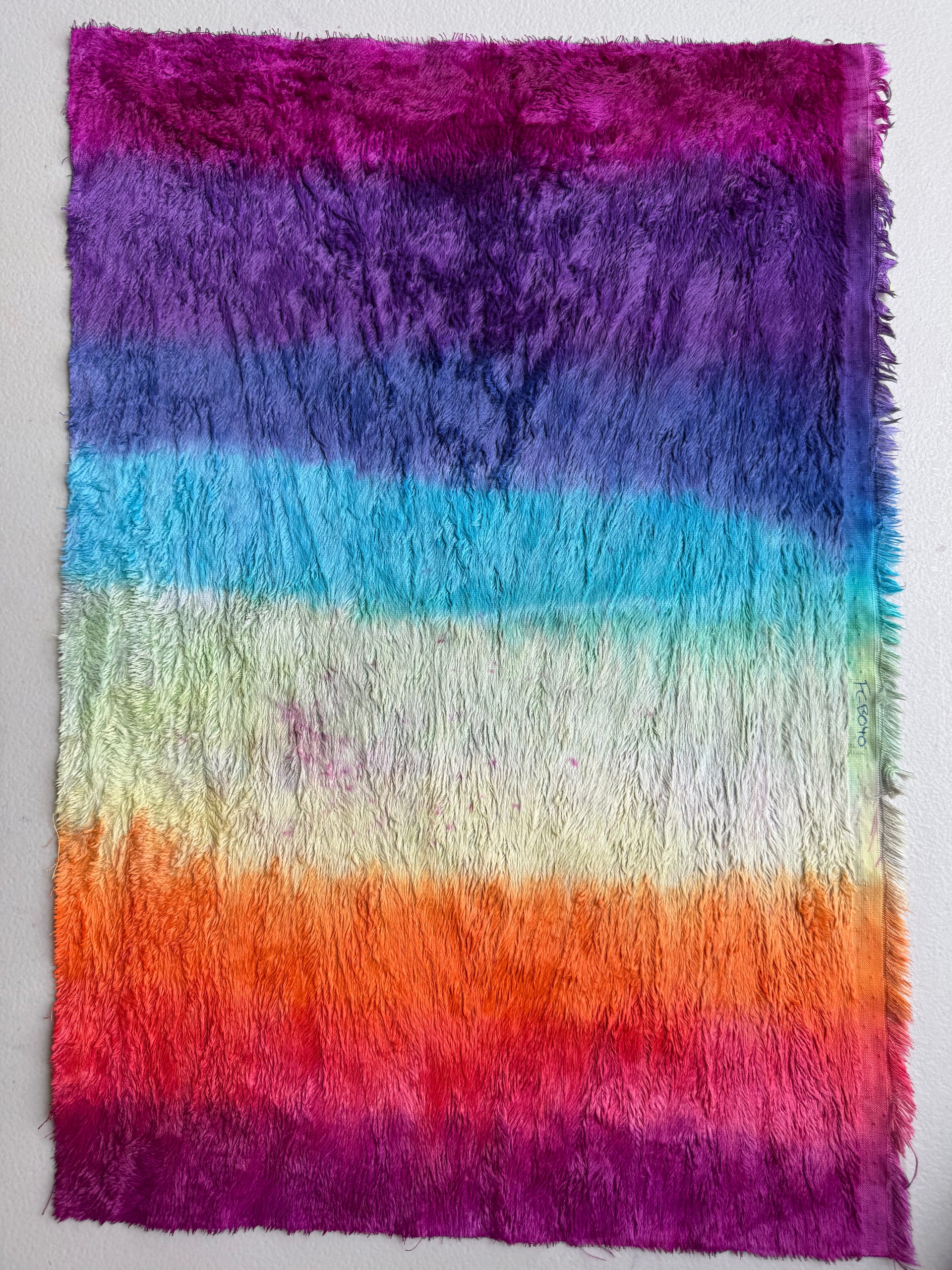 Standard Viscose - Hand Dyed Raspberry Freckles Rainbow - Fat 1/8m - FEB040