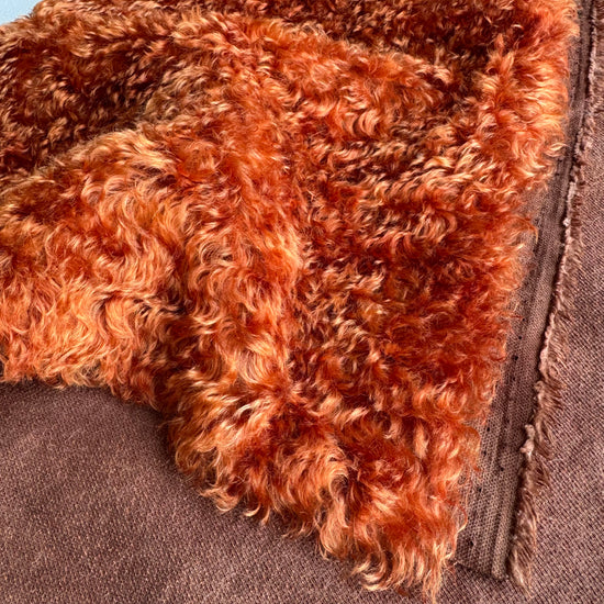 Curly Kid Mohair - Hand Dyed Cinnamon Ginger - Fat 1/4m - FEB056