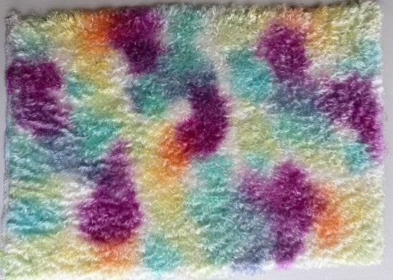 Curly Kid Mohair - Hand Dyed Pastel Rainbow Clouds - Fat 1/4m - FEB060