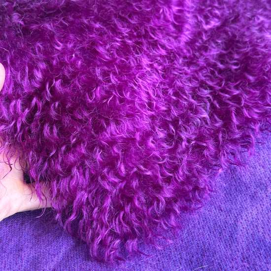 Curlylocks Mohair - Hand Dyed Deepest Orchid - Fat 1/8m - FEB079