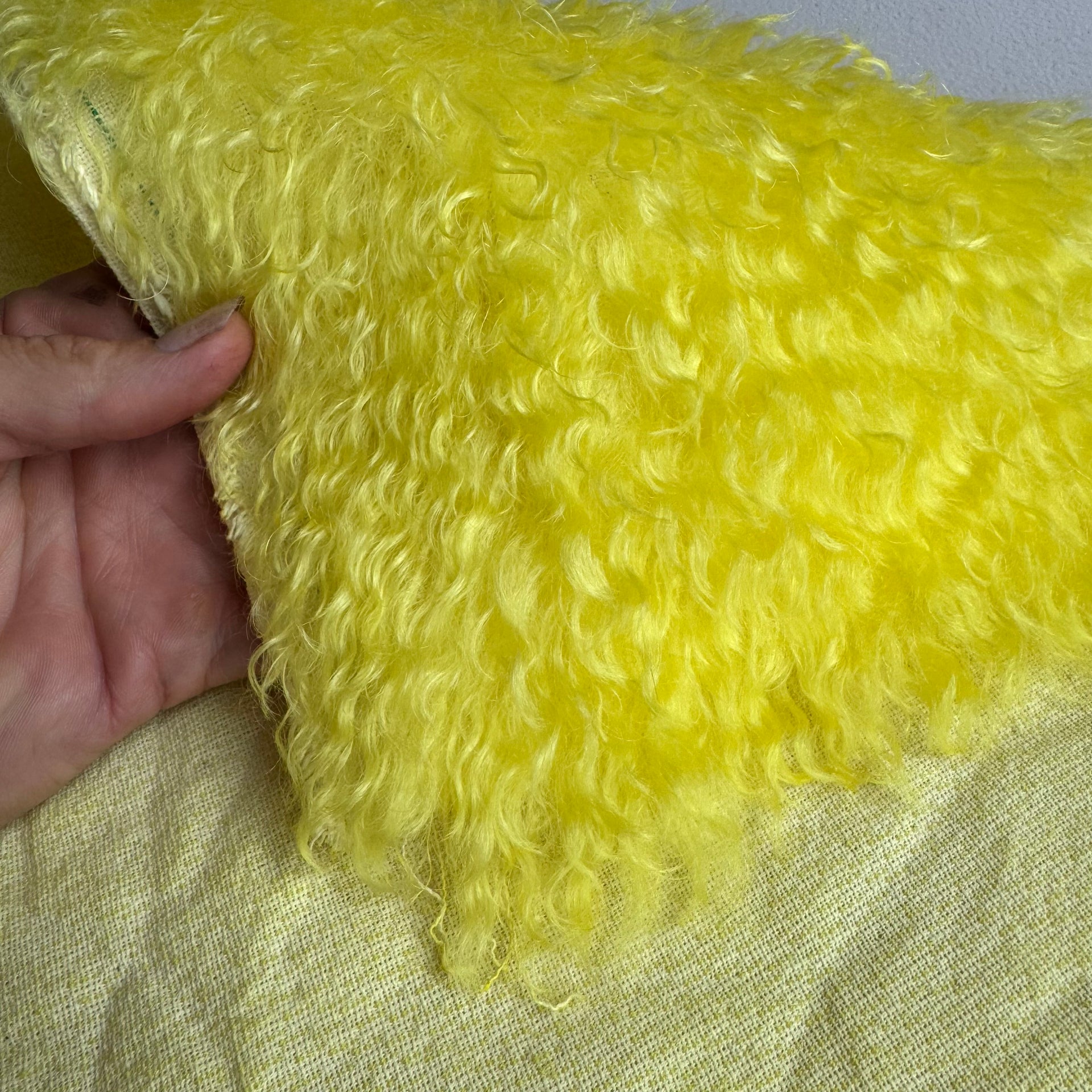 Curlylocks Mohair - Hand Dyed Lemon Butter - Fat 1/8m - FEB081