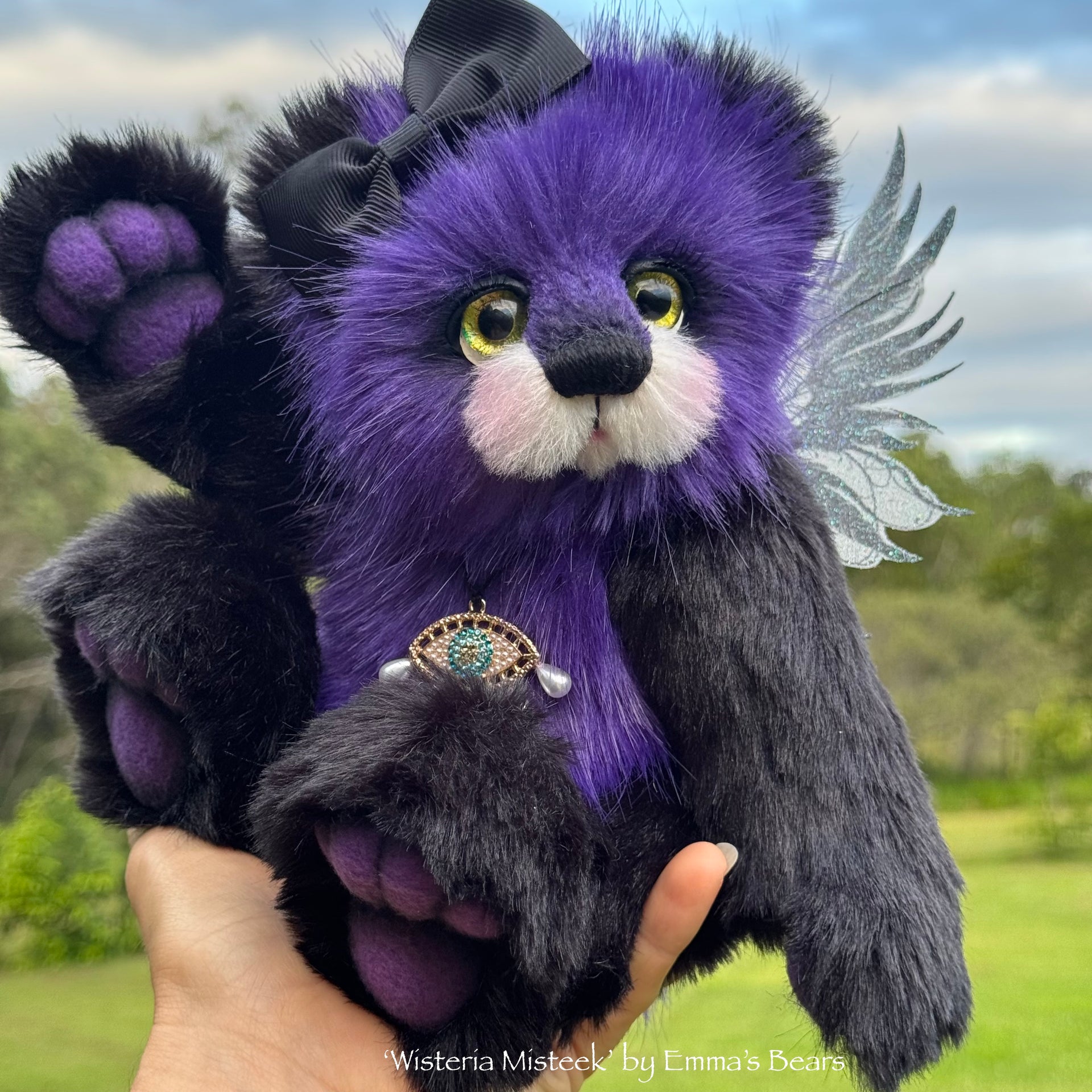 Wisteria Misteek - 10" Faux Fur artist fairy bear by Emma's Bears - OOAK