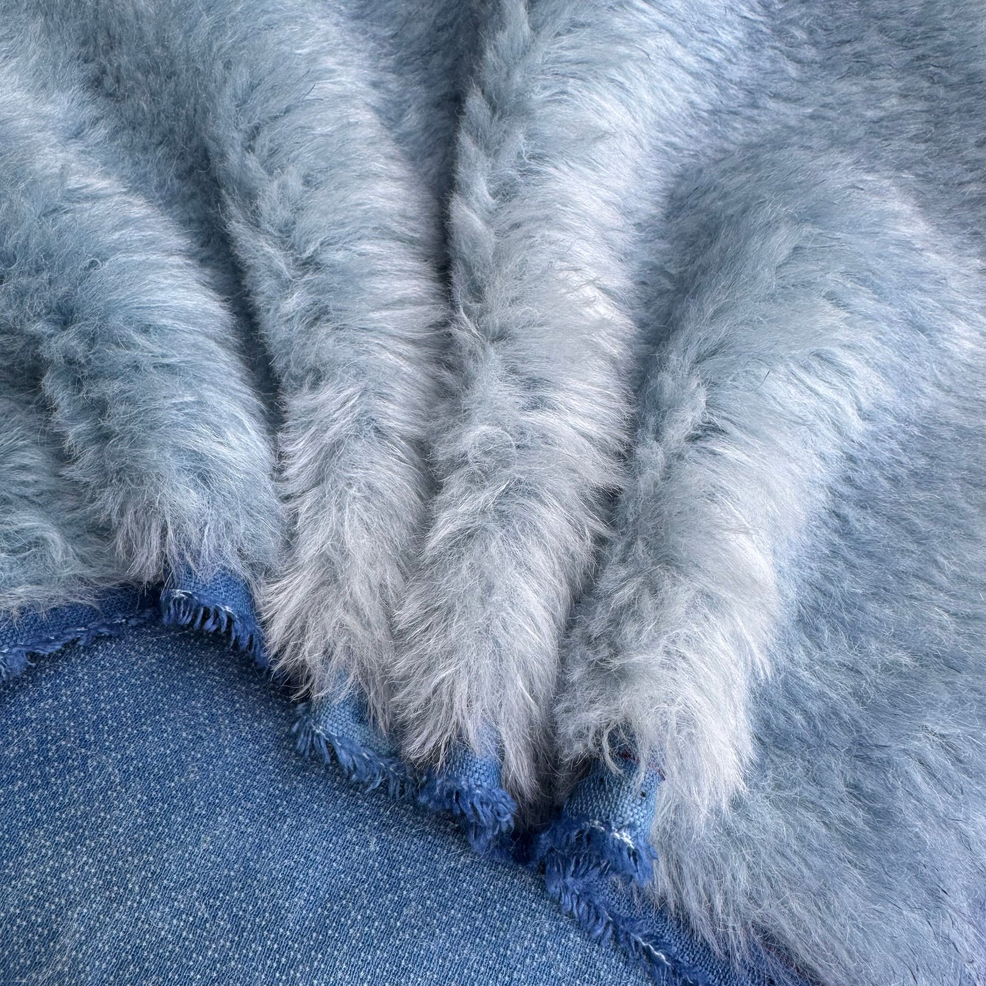Long Alpaca - Hand Dyed Acid Wash Denim - Fat 1/4m - FEB106