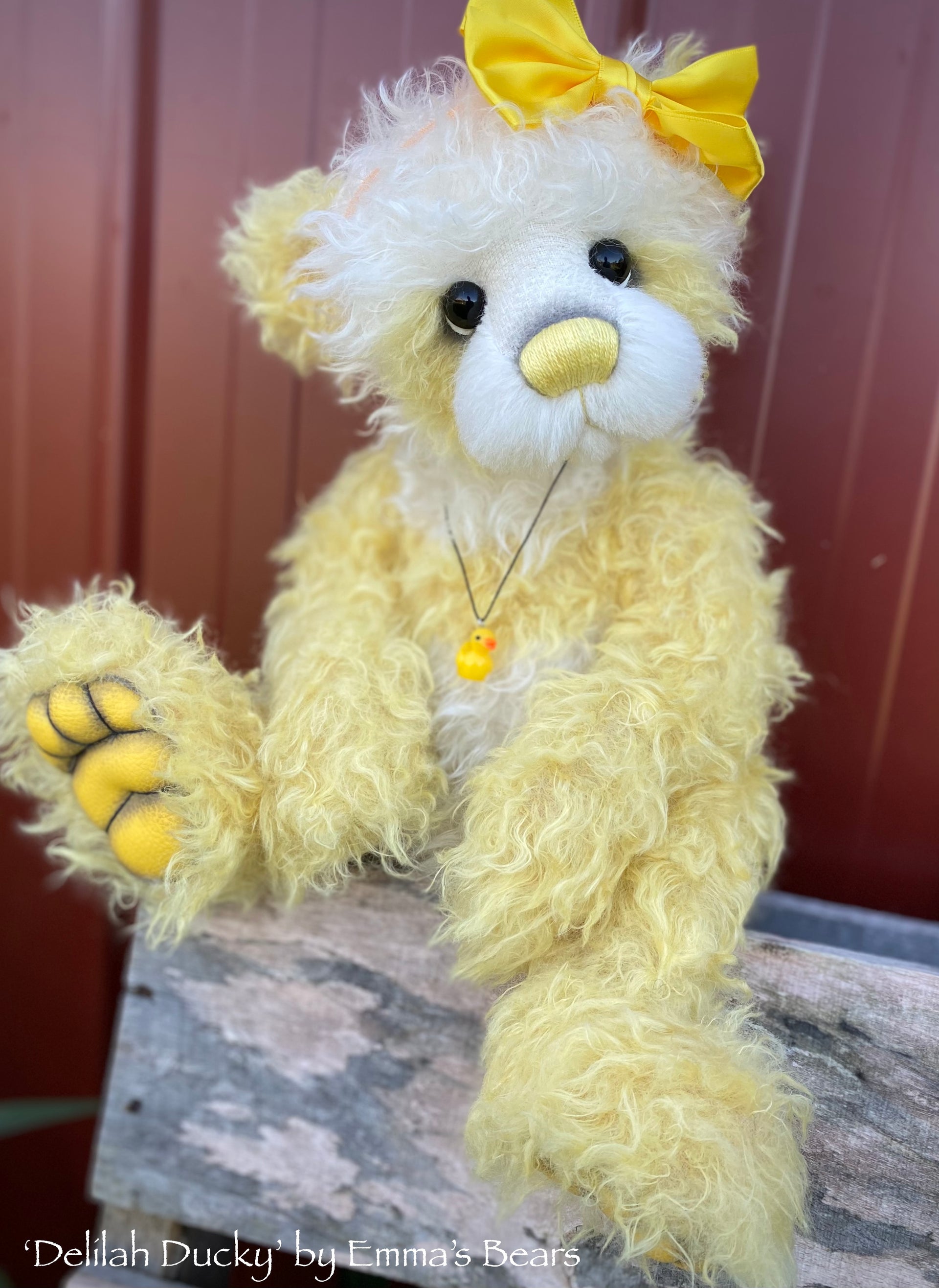 Delilah Ducky - 17" Mohair Artist Baby Bear by Emma's Bears - OOAK