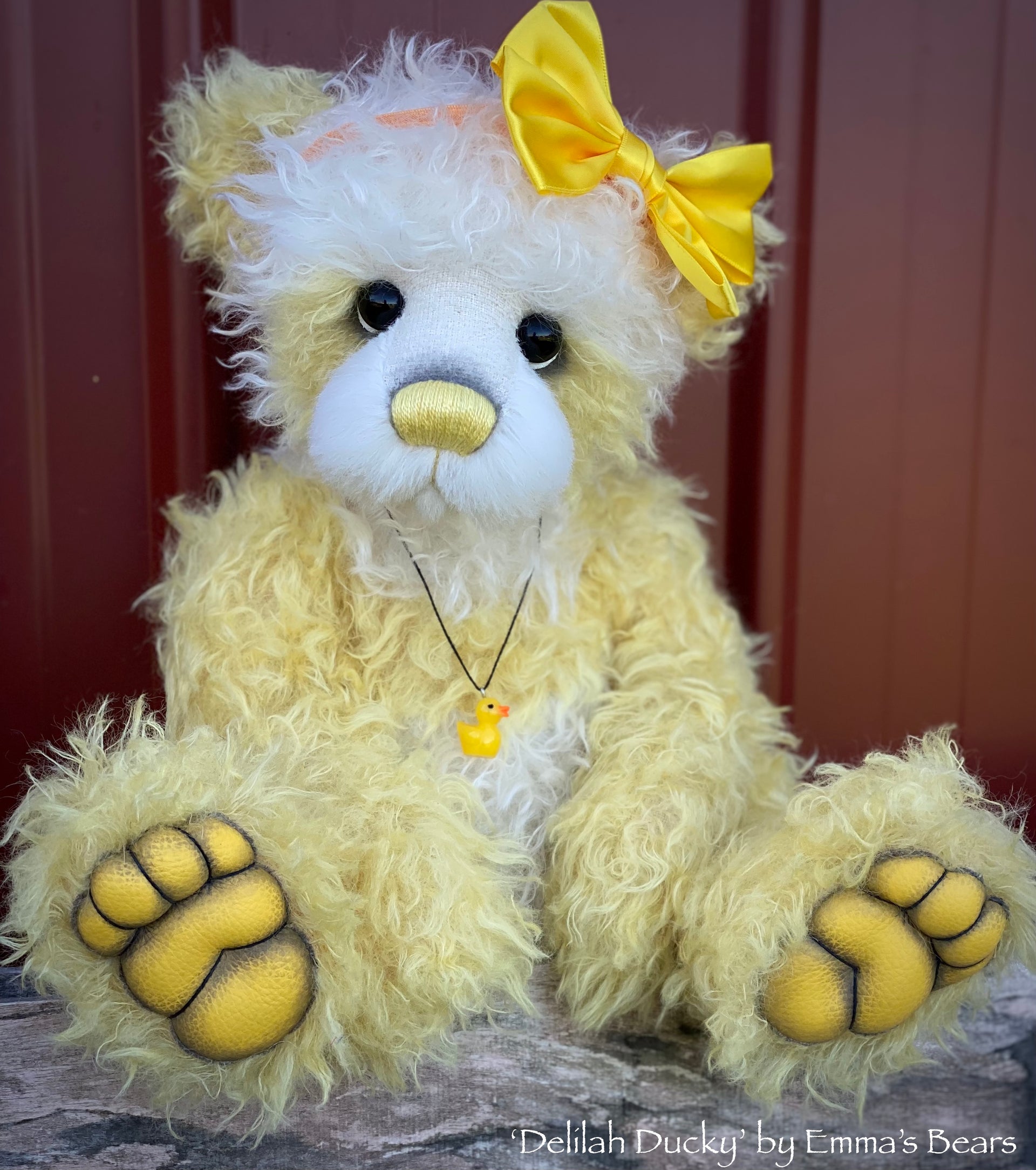 Delilah Ducky - 17" Mohair Artist Baby Bear by Emma's Bears - OOAK