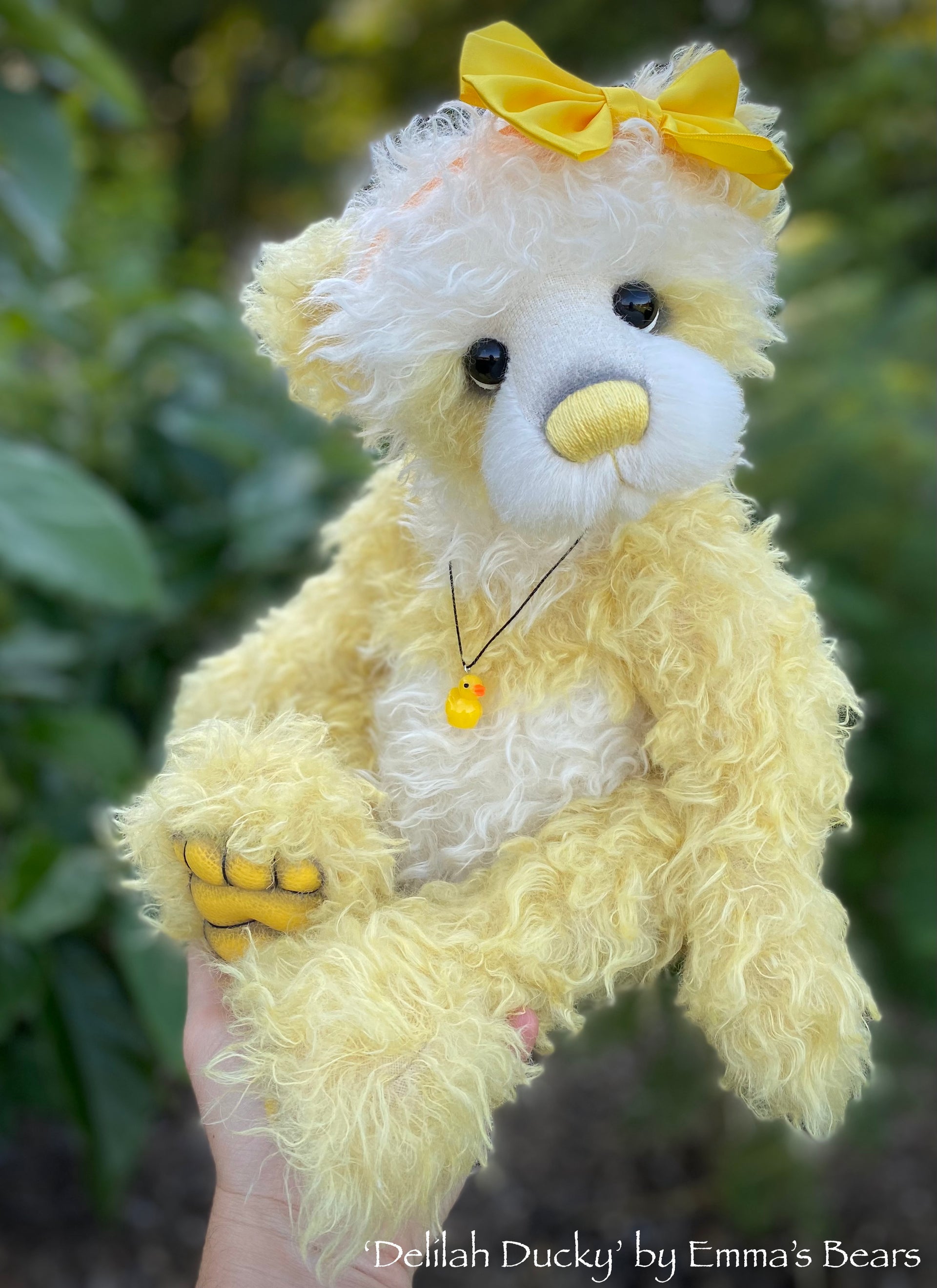 Delilah Ducky - 17" Mohair Artist Baby Bear by Emma's Bears - OOAK