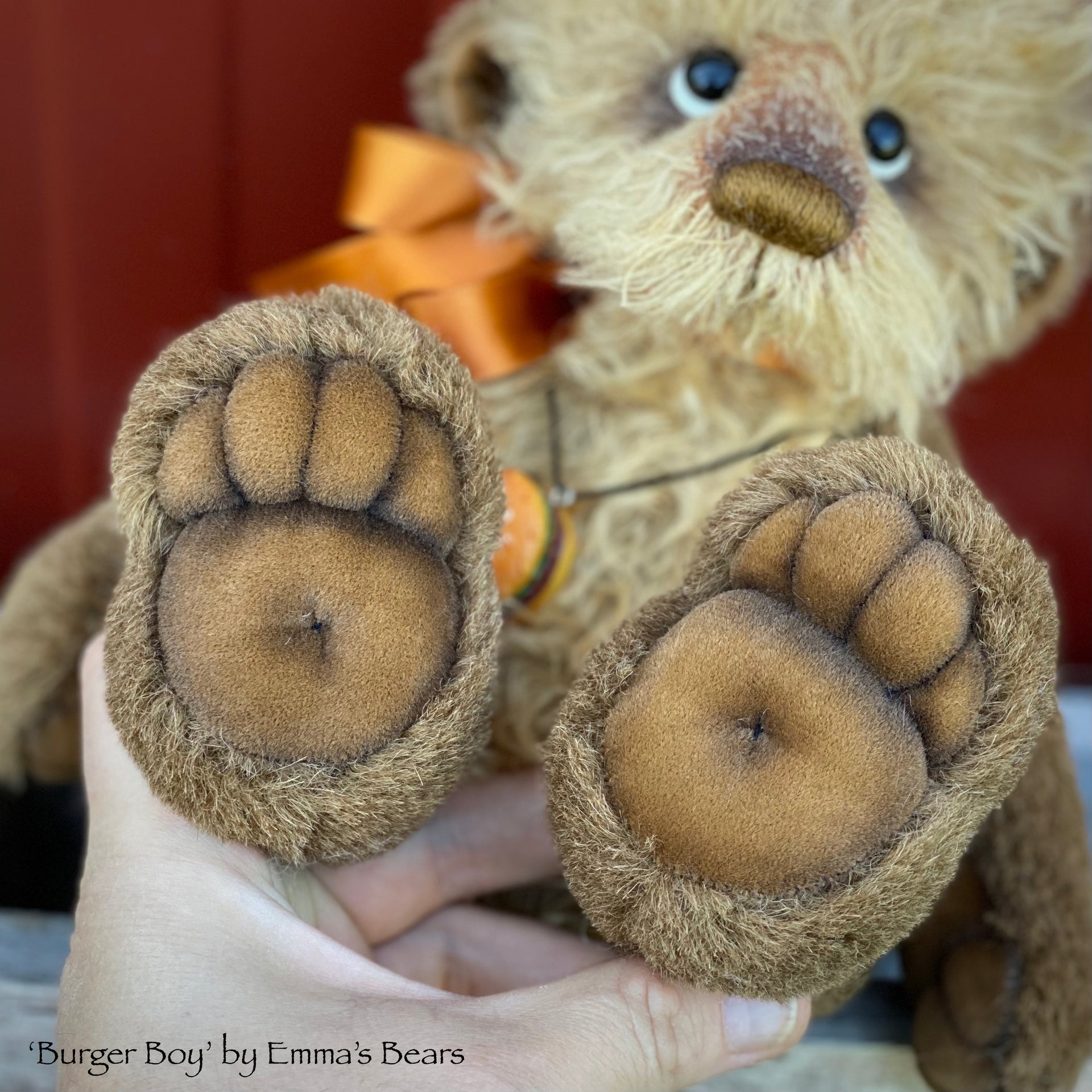 Burger Boy - 11" Shaggy mohair and alpaca bear by Emma's Bears - OOAK