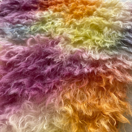38mm Shaggy Mohair - Hand Dyed Happiness - Fat 1/8m - MAY013