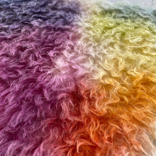 38mm Shaggy Mohair - Hand Dyed Rainbow Clouds - Fat 1/4m - MAY017