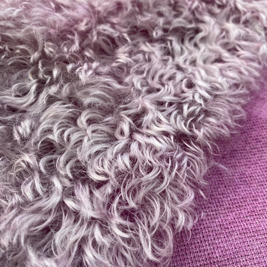 Curly Kid Mohair - Hand Dyed Silver Mauve Batik - Fat 1/8m - MAY031