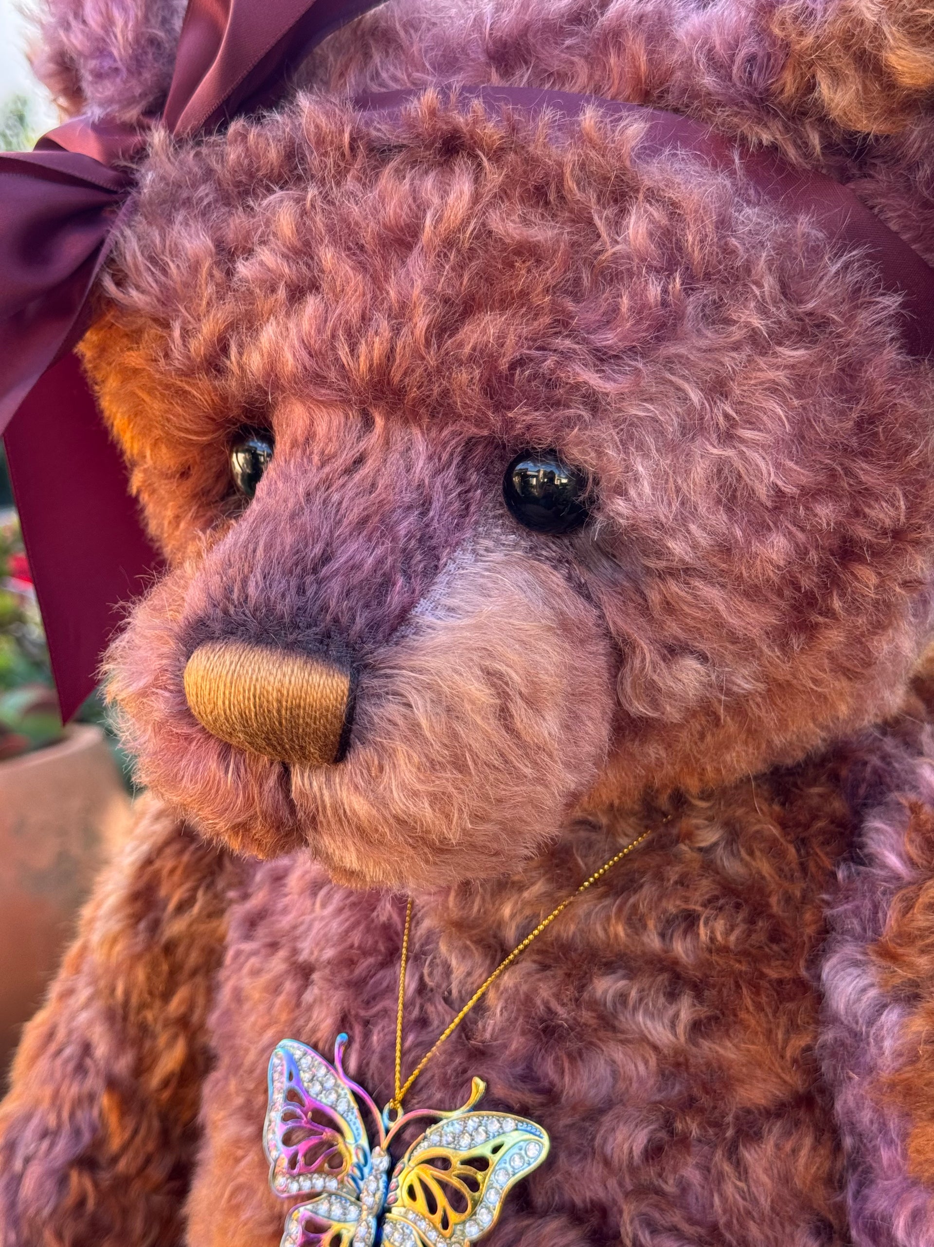 Aubrey - 29" hand dyed curly kid mohair bear by Emmas Bears - OOAK