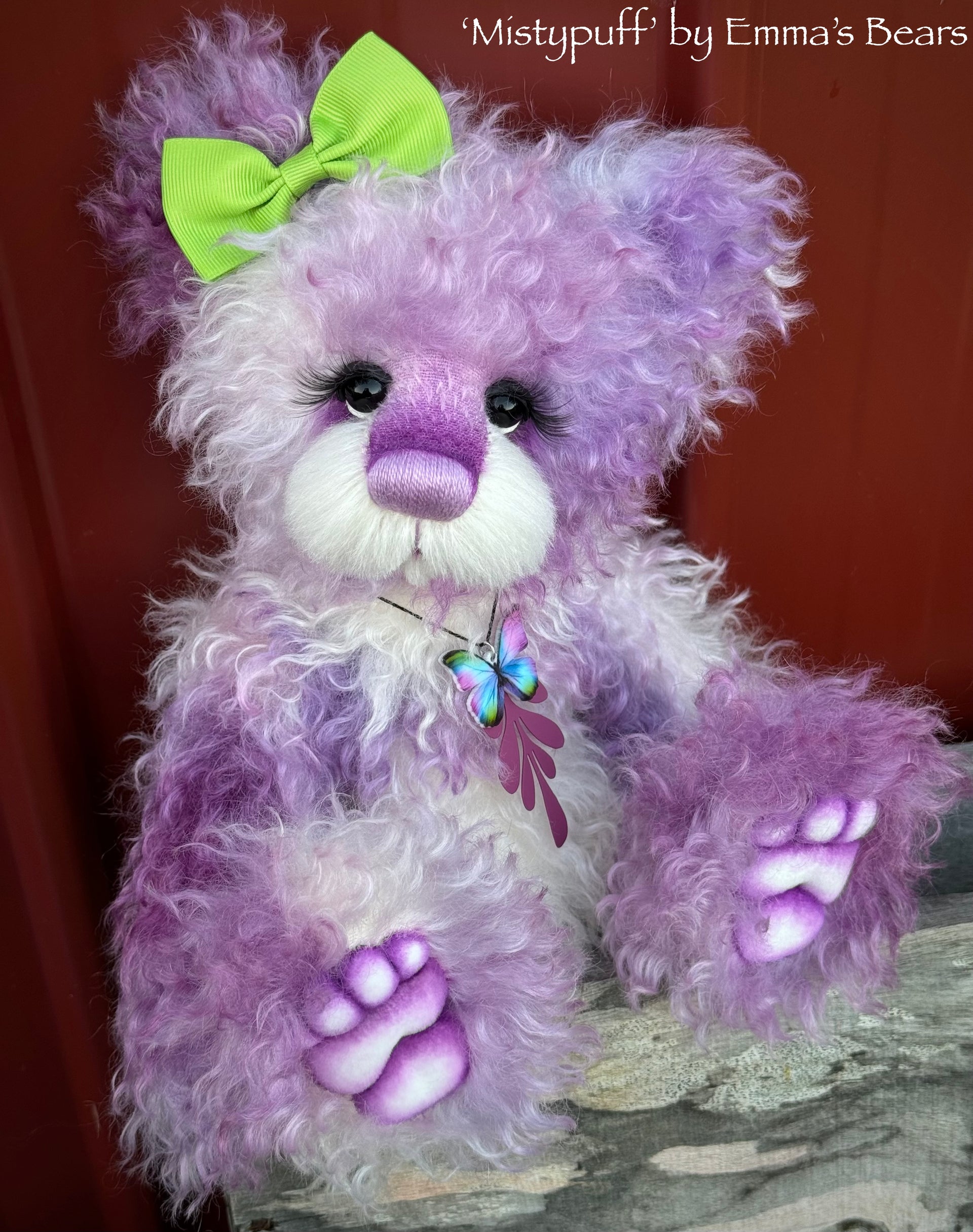 Mistypuff - 13" Hand-Dyed Curlylocks Mohair Bear by Emma's Bears - OOAK