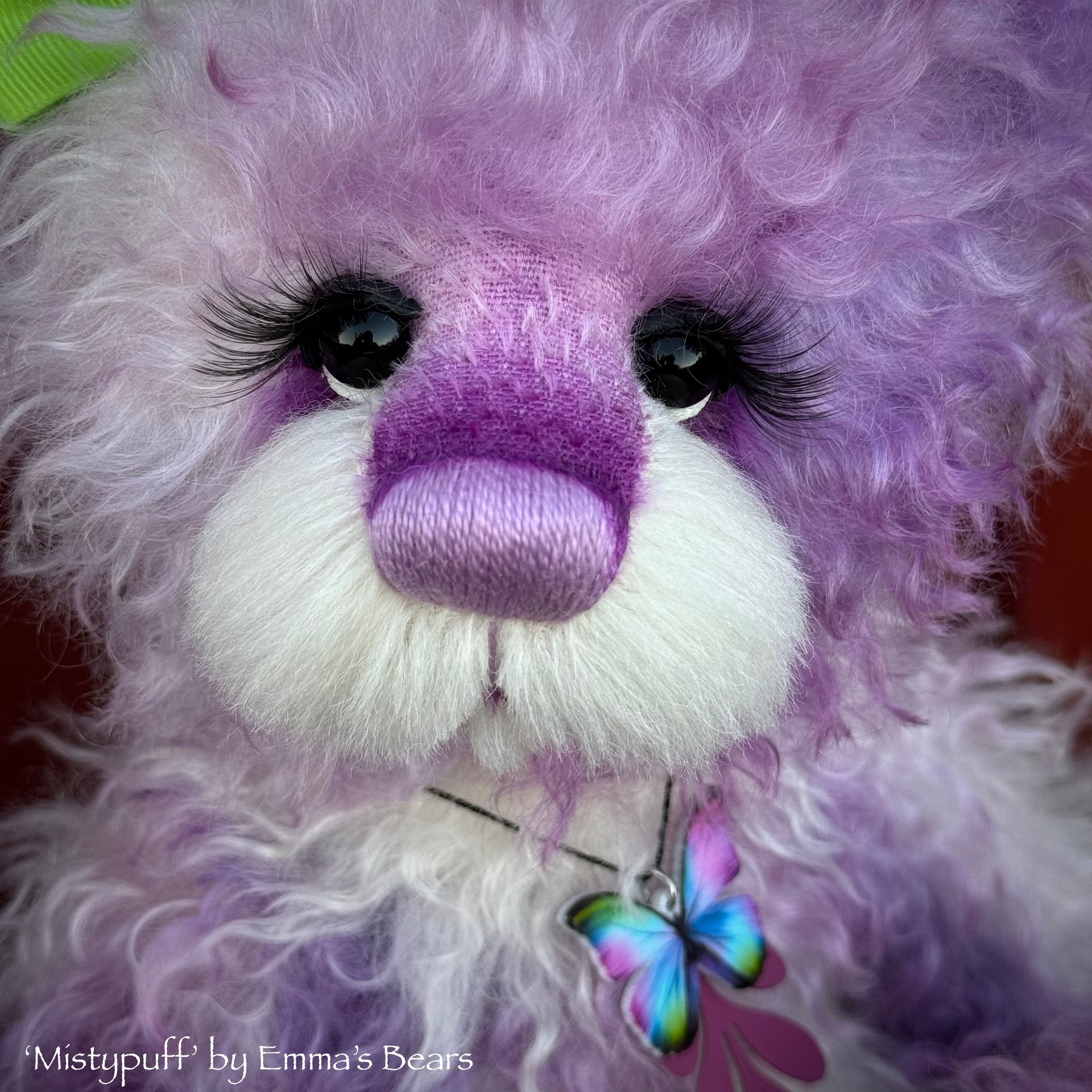 Mistypuff - 13" Hand-Dyed Curlylocks Mohair Bear by Emma's Bears - OOAK