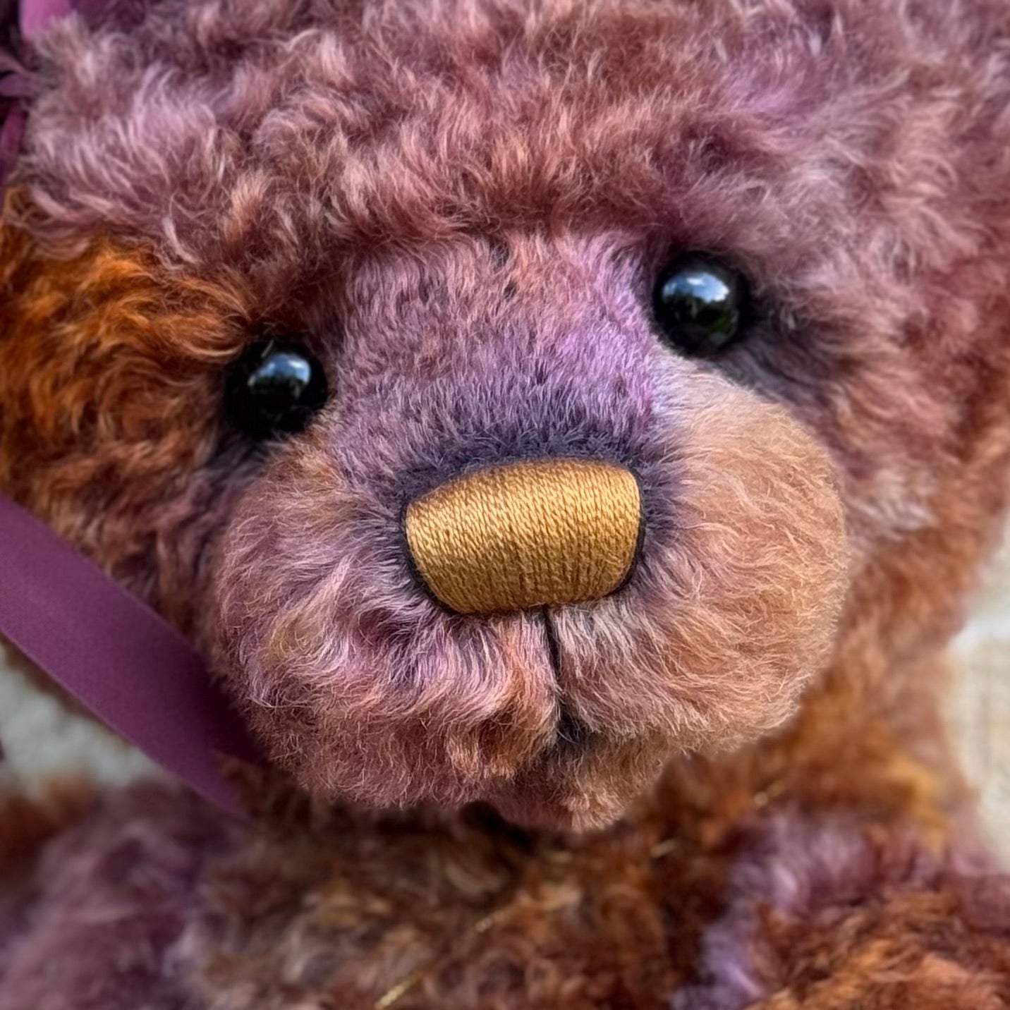 Aubrey - 29" hand dyed curly kid mohair bear by Emmas Bears - OOAK