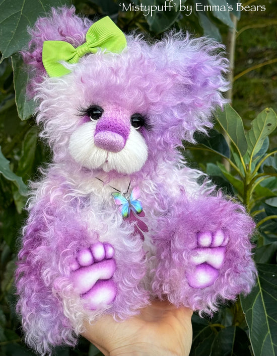 Mistypuff - 13" Hand-Dyed Curlylocks Mohair Bear by Emma's Bears - OOAK