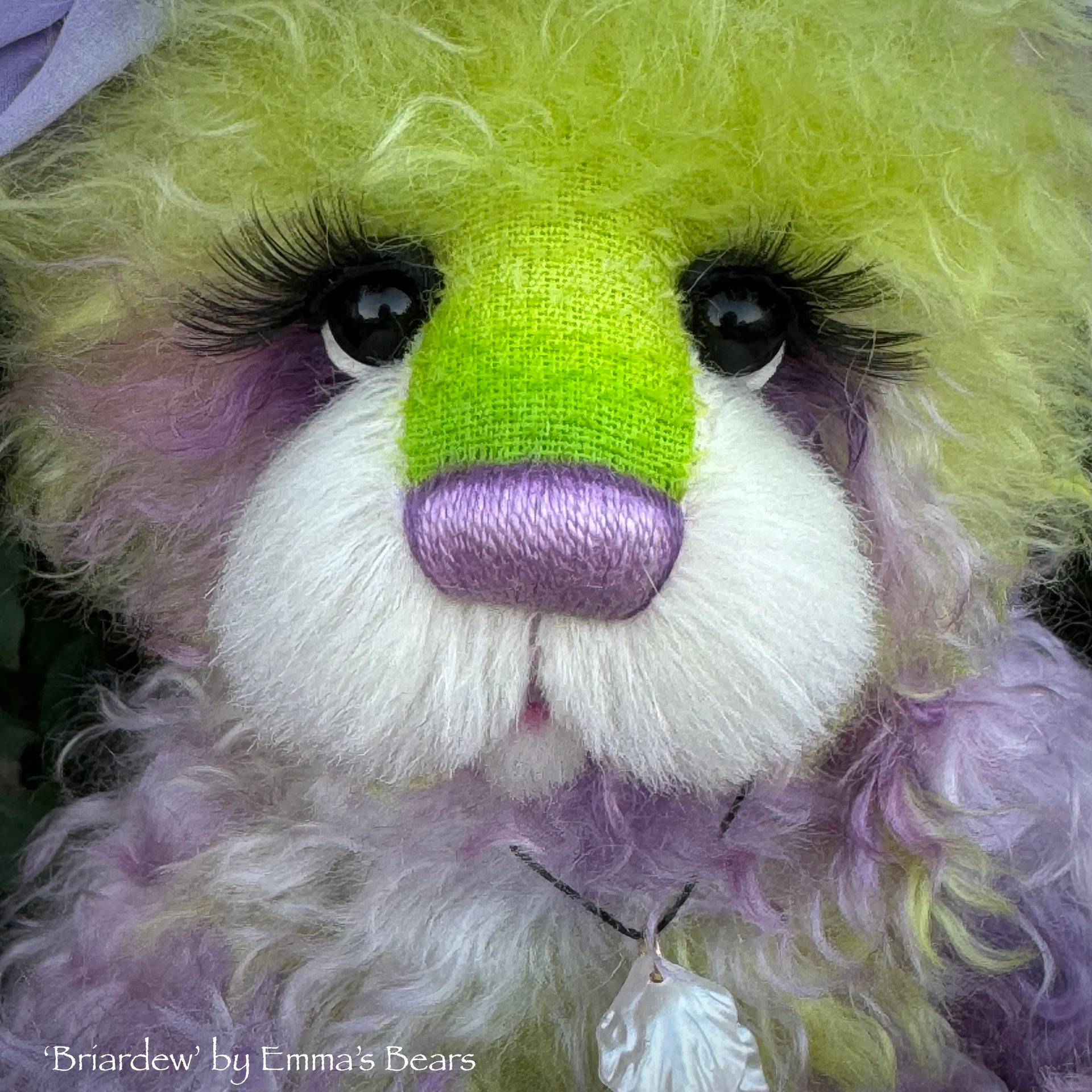 Briardew - 13" Hand-Dyed Curlylocks Mohair Bear by Emma's Bears - OOAK