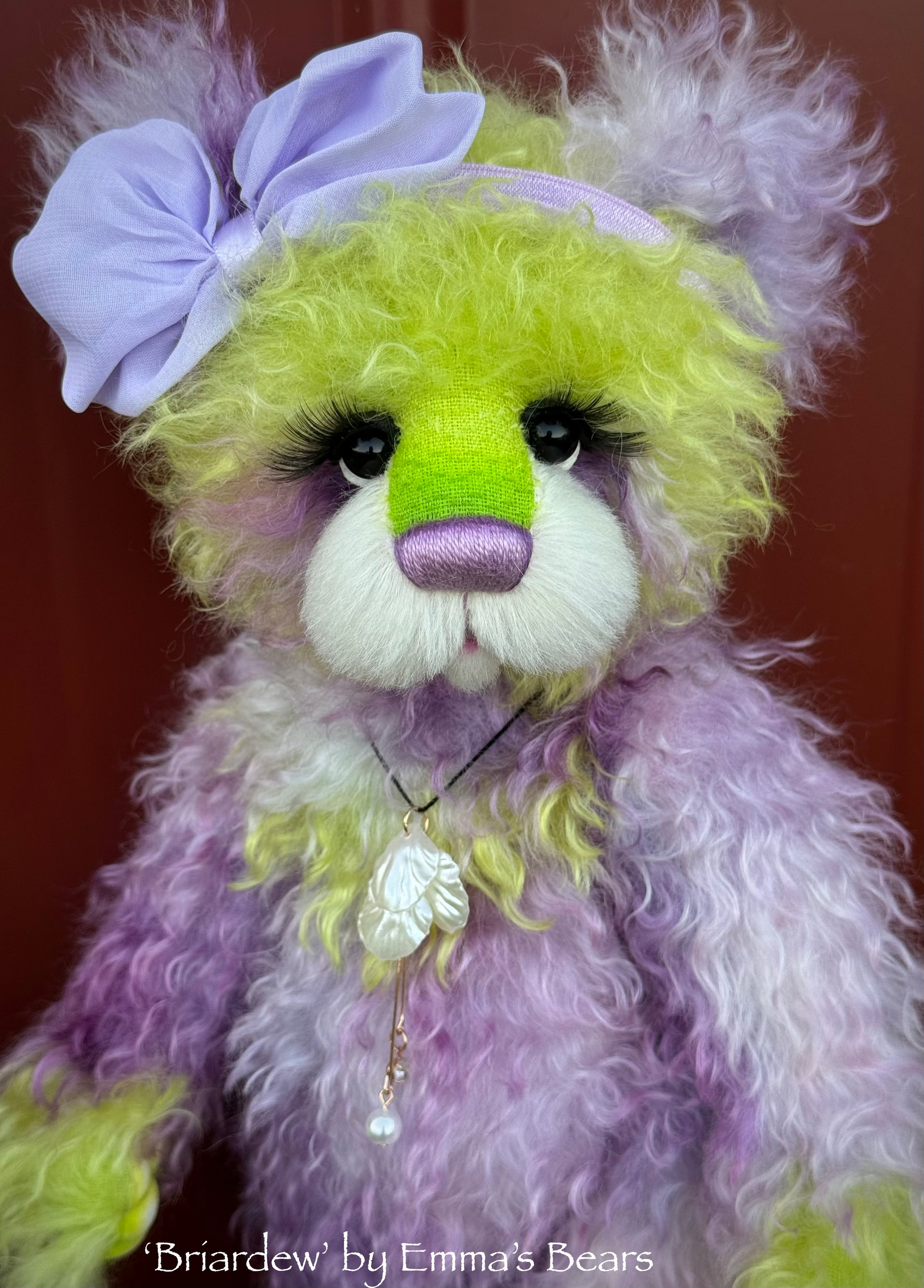 Briardew - 13" Hand-Dyed Curlylocks Mohair Bear by Emma's Bears - OOAK