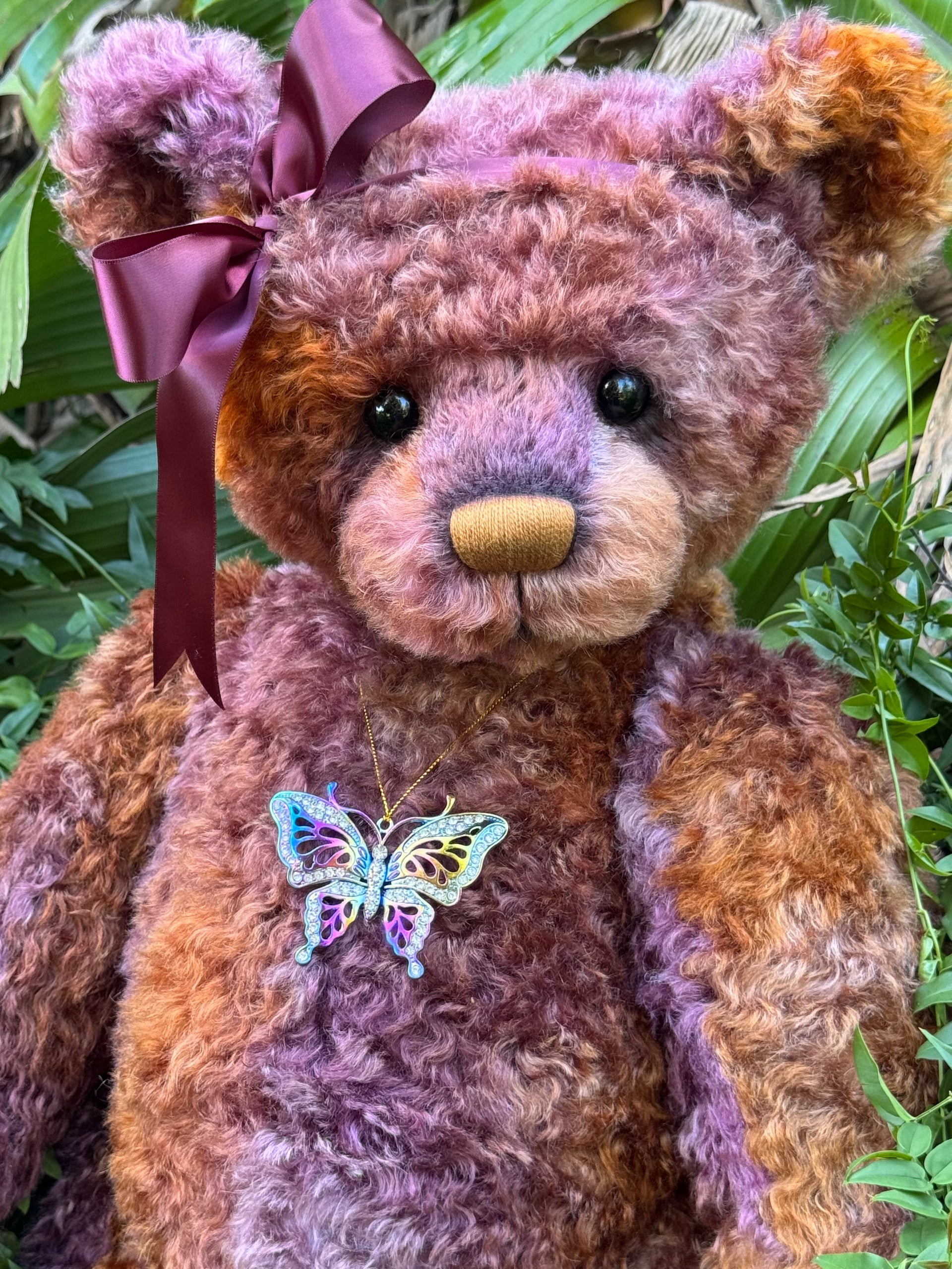 Aubrey - 29" hand dyed curly kid mohair bear by Emmas Bears - OOAK